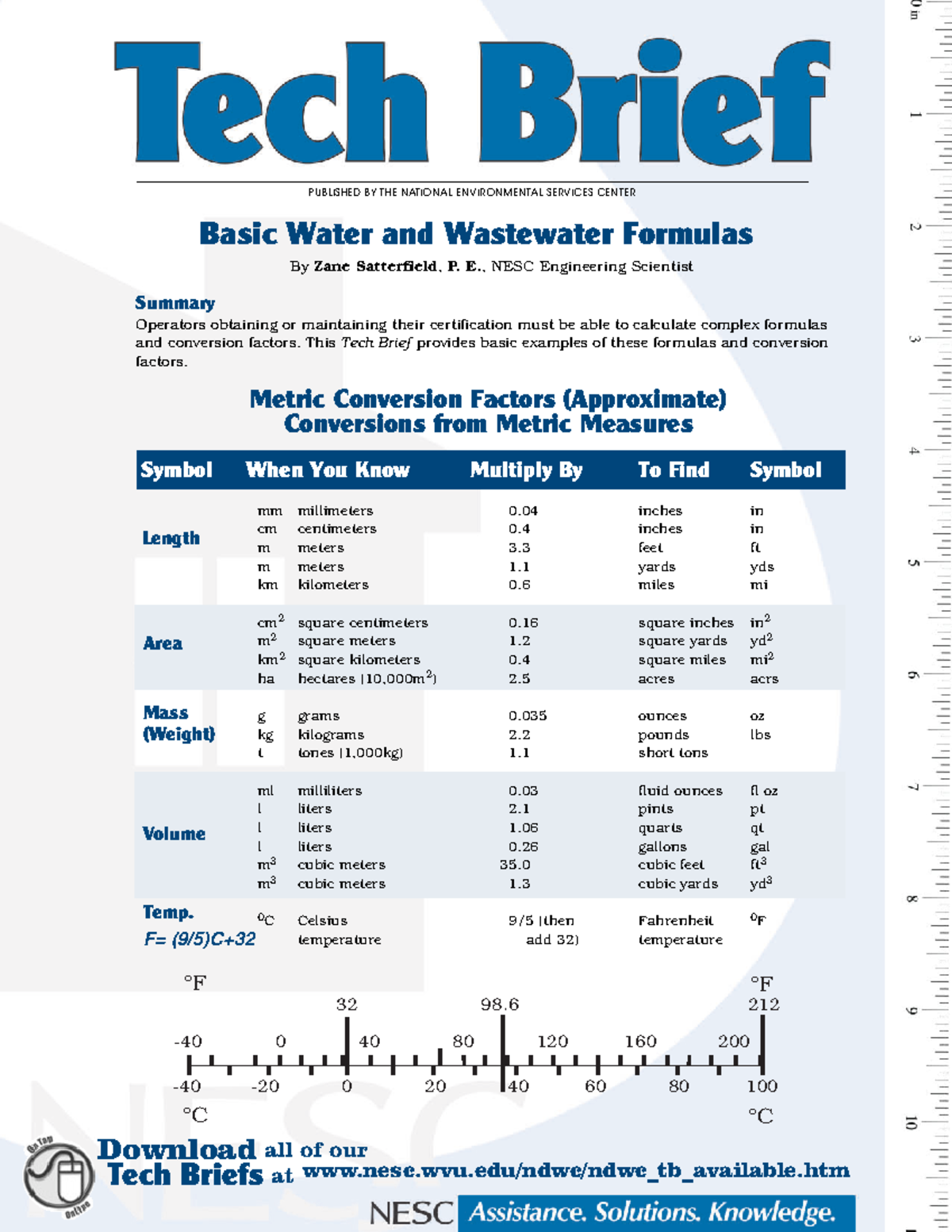 Basic Water and Wastewater Formulas for Plumbing Exam Prep - Studocu