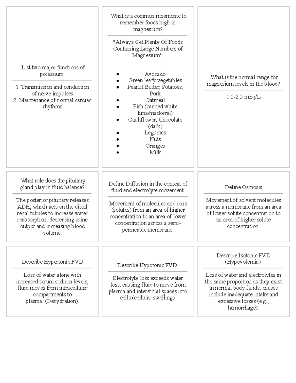 Fluids Electrolytes Lecture Notes For Medical Surgical Nursing Studocu