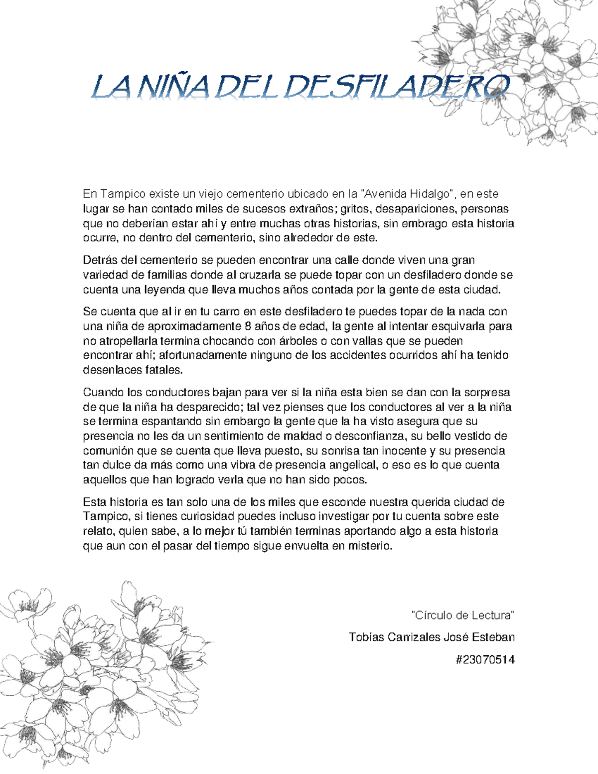 Leyenda de la Niña del Desfiladero en Tampico - Círculo de Lectura ...