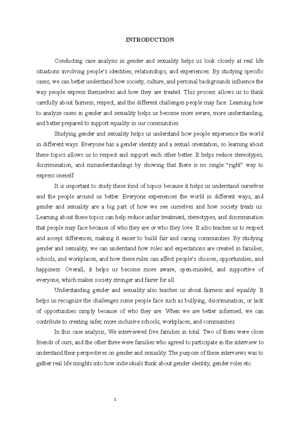 Final Case Analysis on Gender and Sexuality Perspectives (KKE) - Studocu