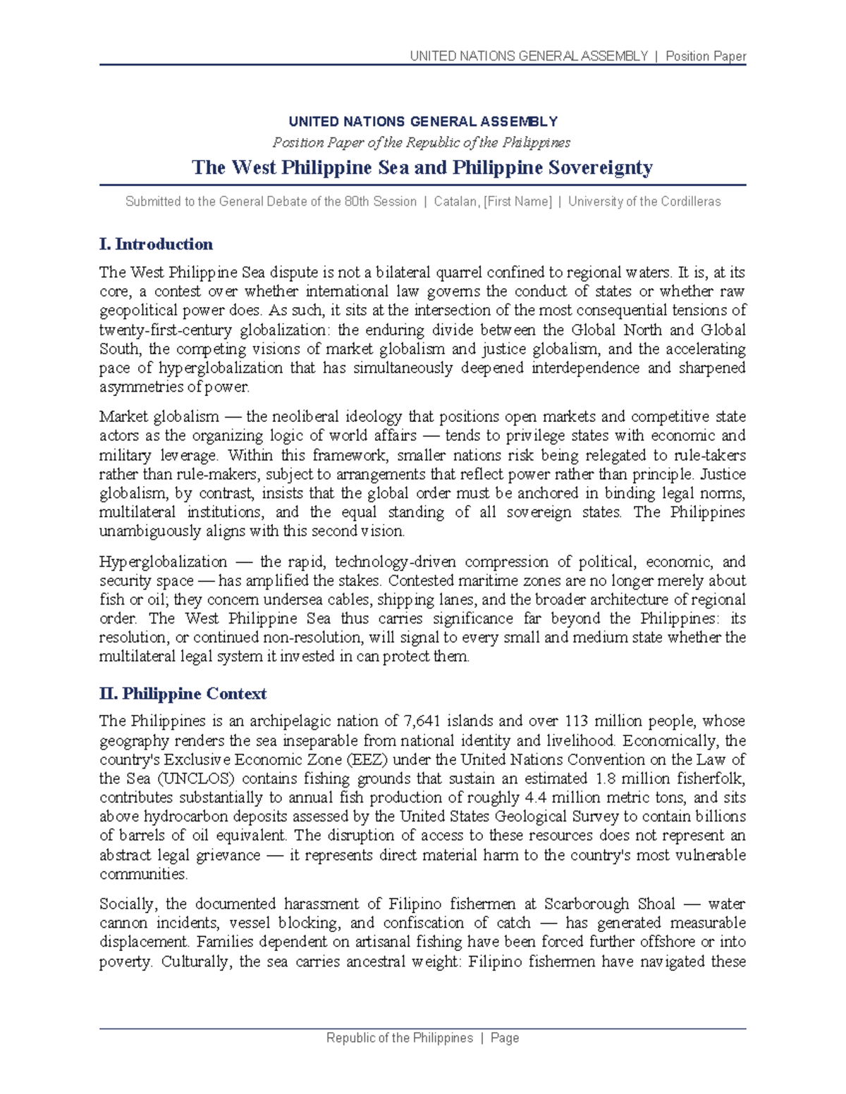 WPS Position Paper: Philippine Sovereignty in the West Philippine Sea ...