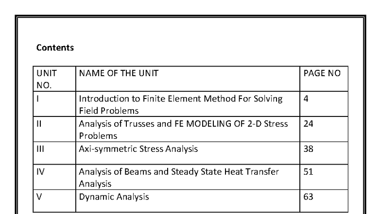 FEM Notes - Lecture on Finite Element Method (JBREC) - Studocu