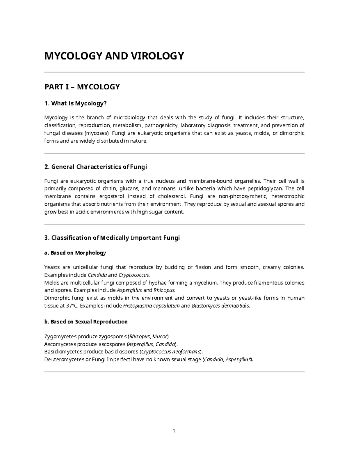 Mycology and Virology – Comprehensive Review (MBIO 101) - Studocu