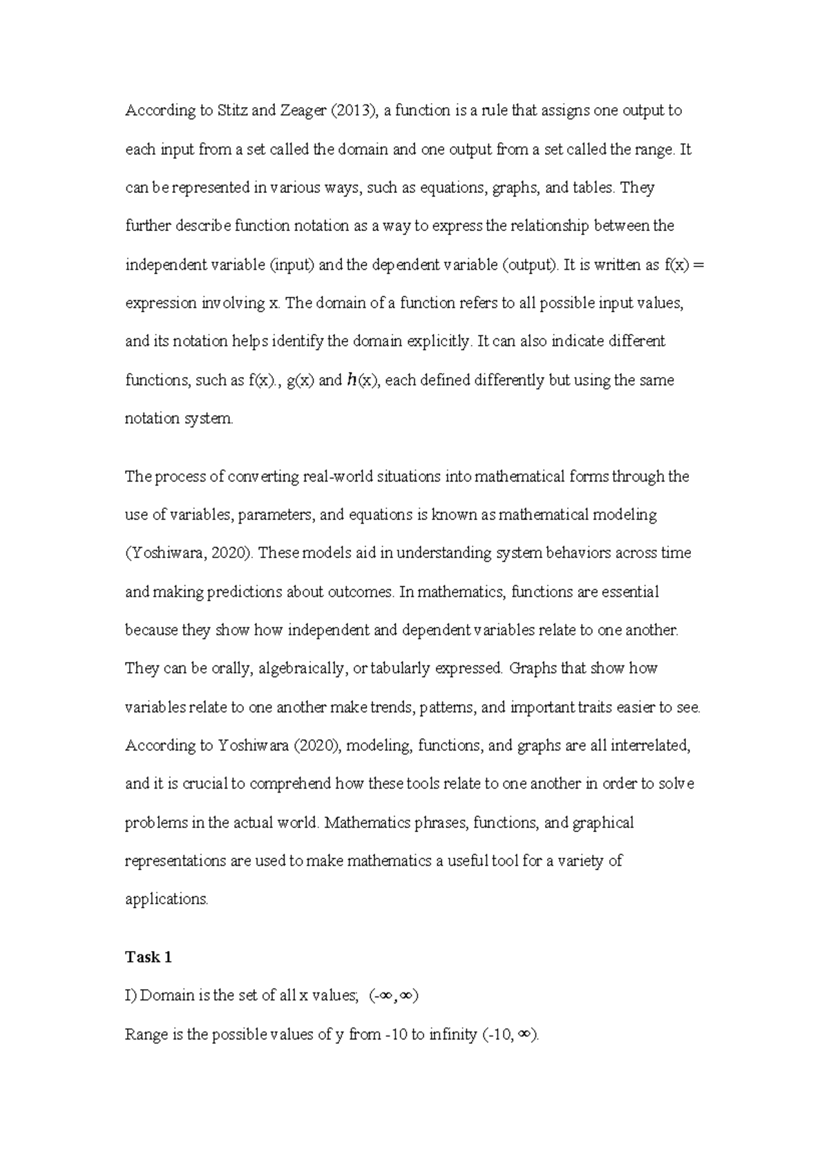 Maths 1201 Learning Journal: Functions, Models, and Graphs (Unit 1 ...