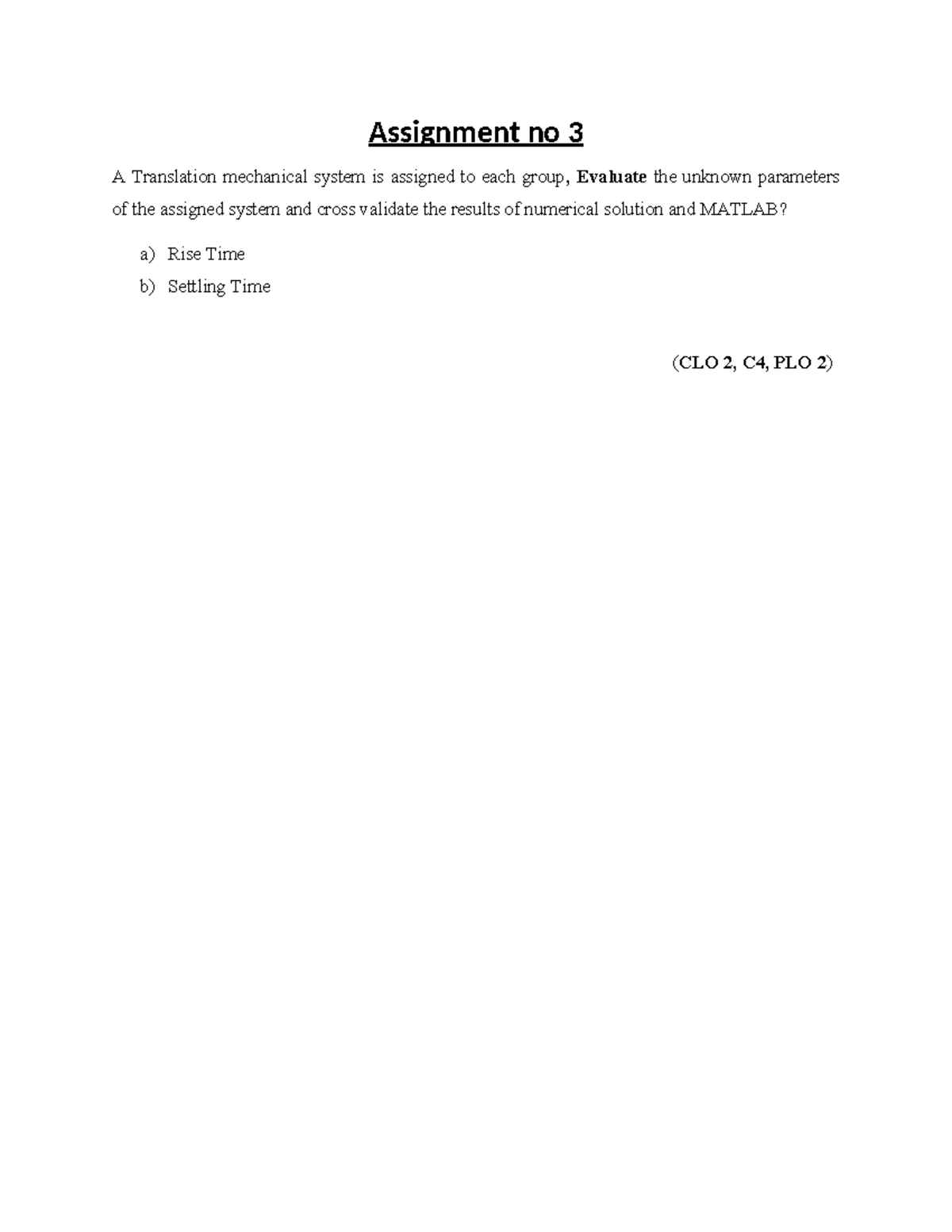 A3 - control engineering - industrial electronics - Assignment no 3 A ...
