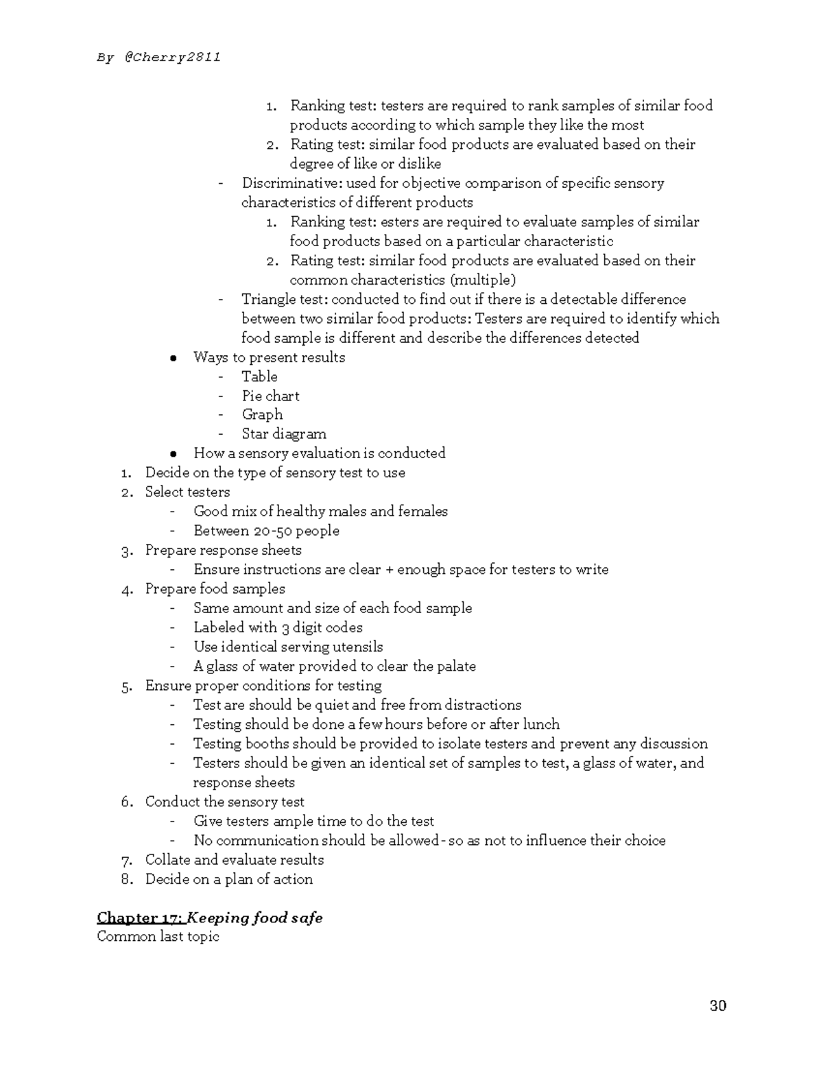 F&N notes 2020 30-30 - Nutritional Sciences is the study of food ...