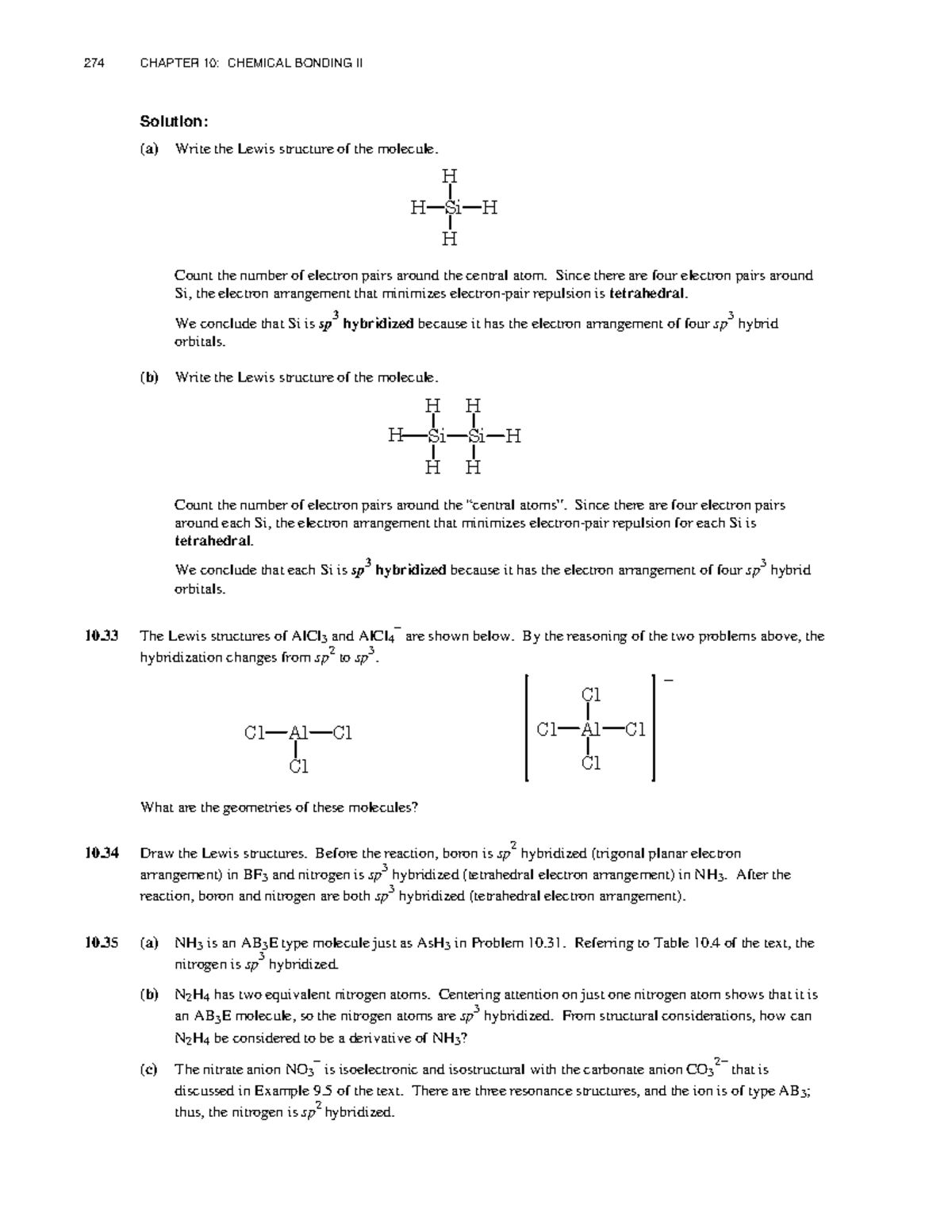 274 CHAPTER 10: CHEMICAL BONDING II Solutions - 10th Ed. - Studocu