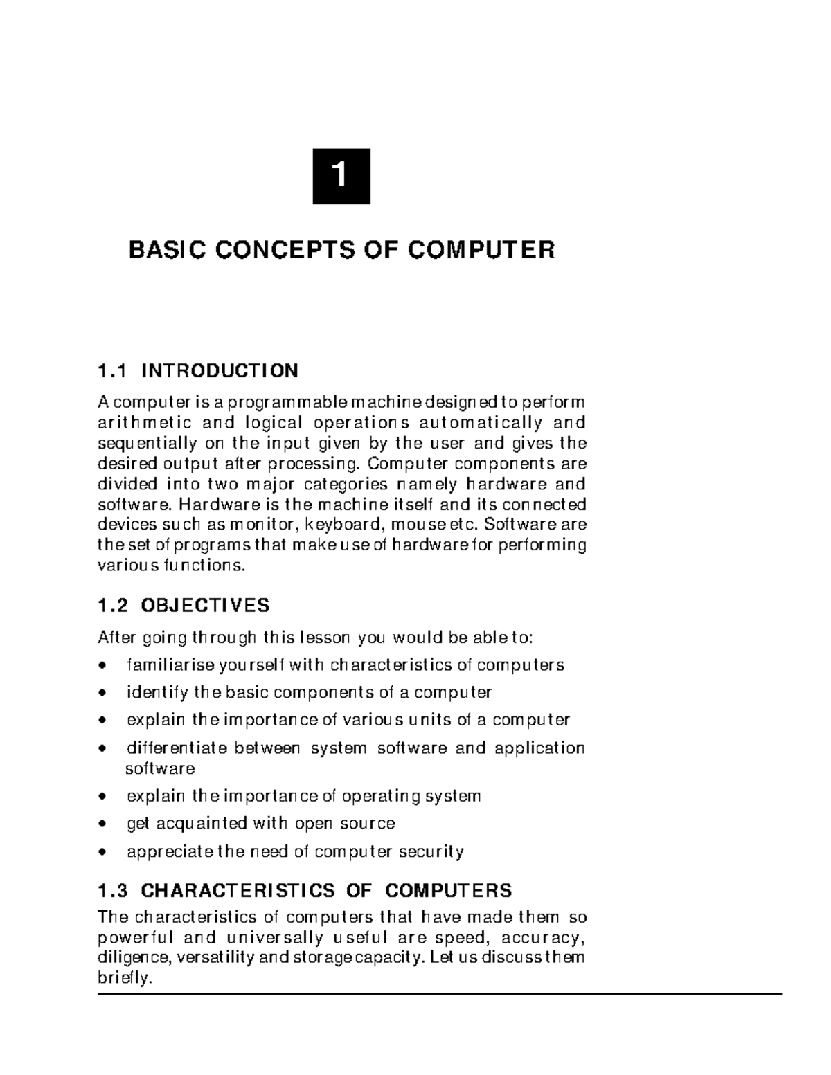Basics of Computer - For students - Basic Concepts of Computer :: 1 1 ...