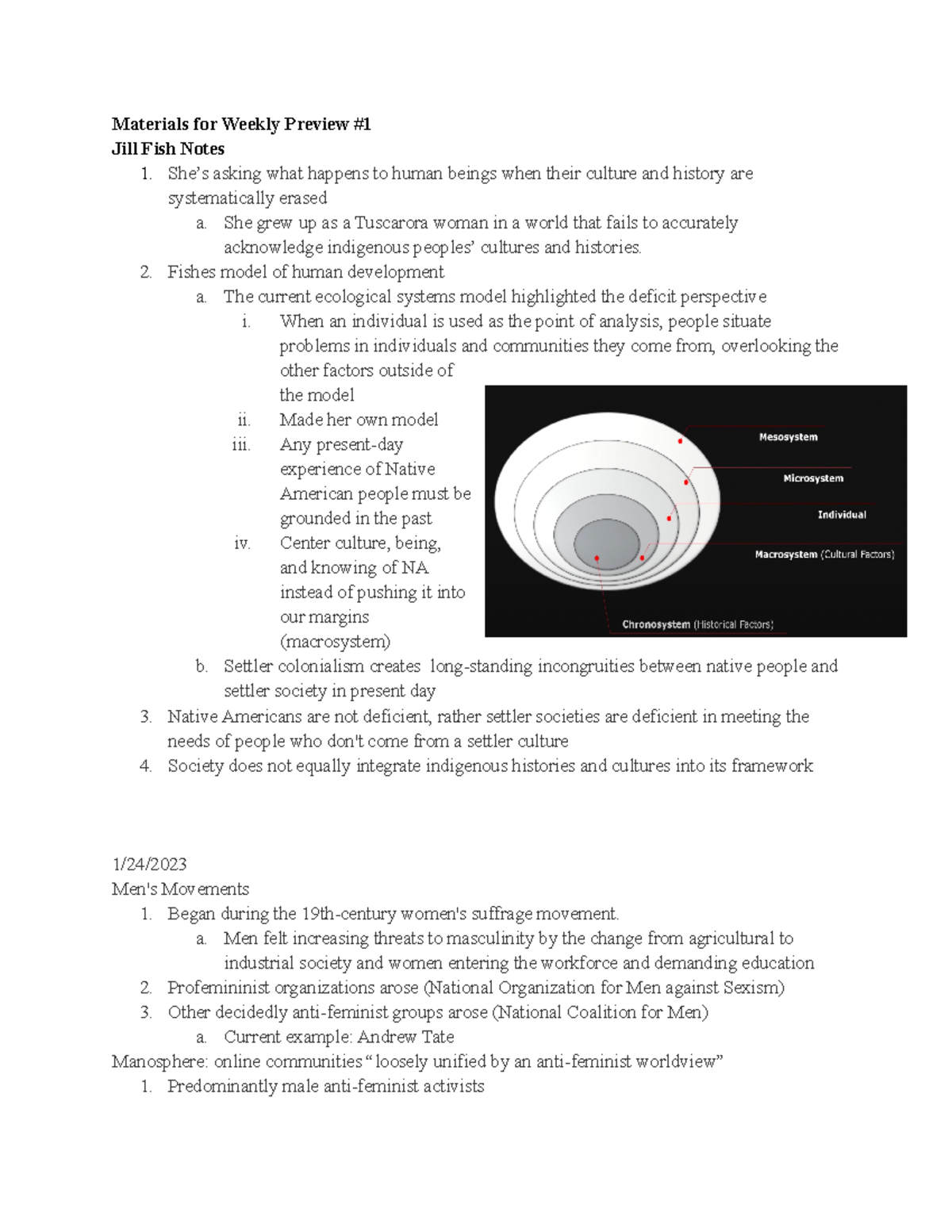 Psych Women and Gender - In-Class Lecture Notes Overview - Studocu