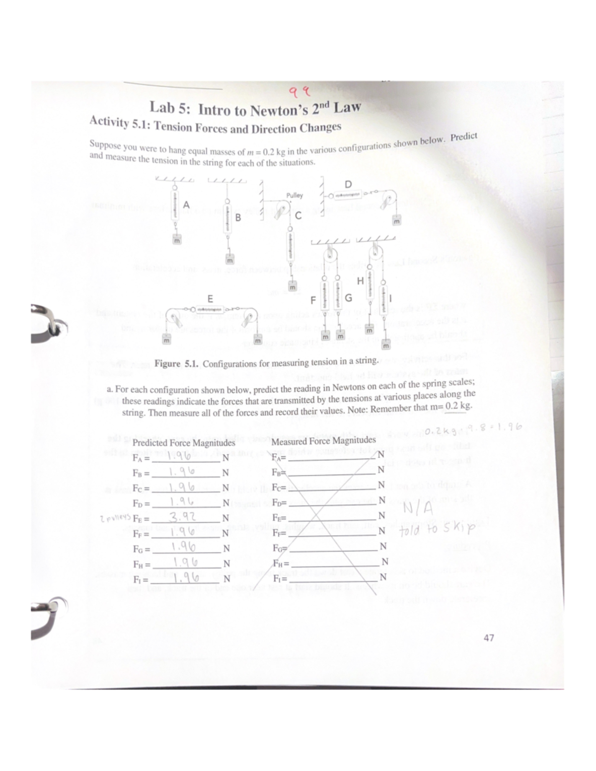 Lab 5: Measuring Tension Forces & Newton's 2nd Law Concepts - Studocu