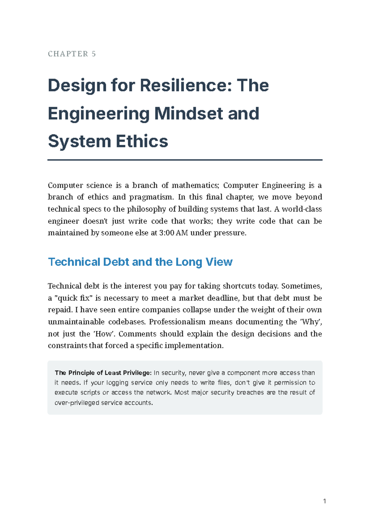 CHAPTER 5: Design for Resilience - Engineering Mindset & Ethics - Studocu