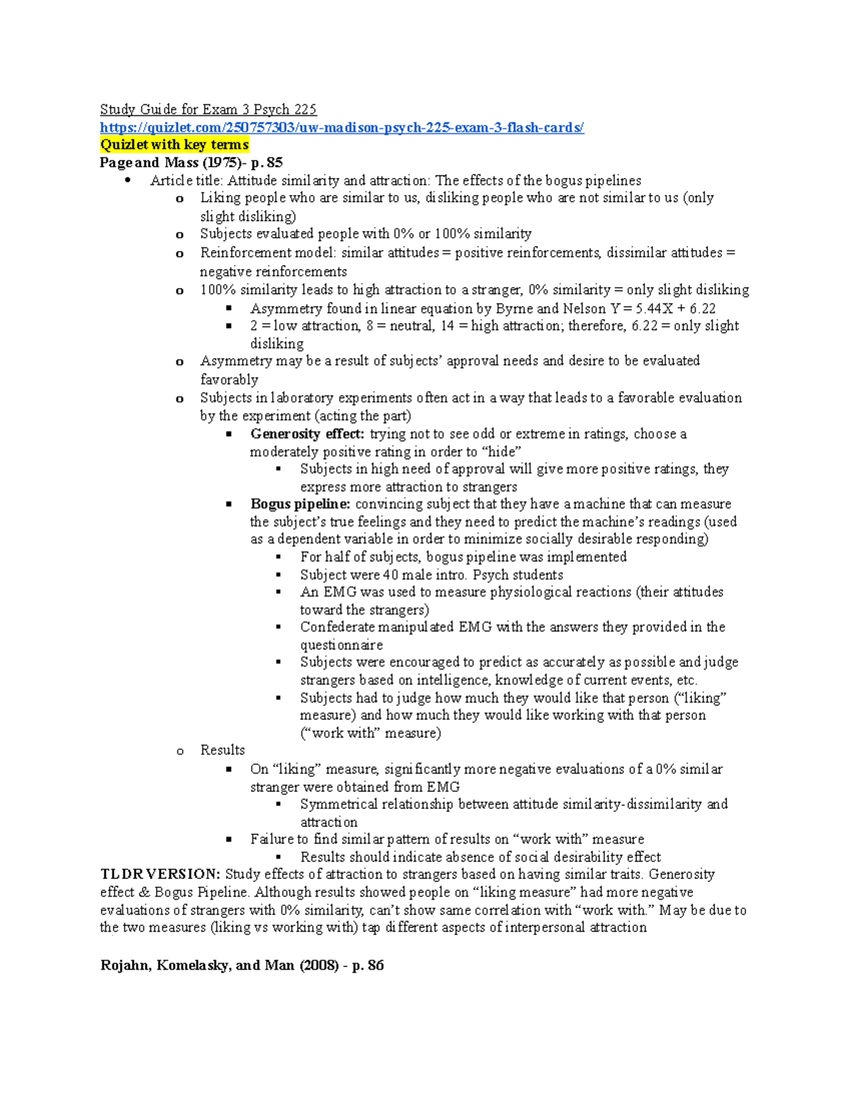 Final Exam Study Guide - Key Concepts for Psych 225 Exam - Studocu