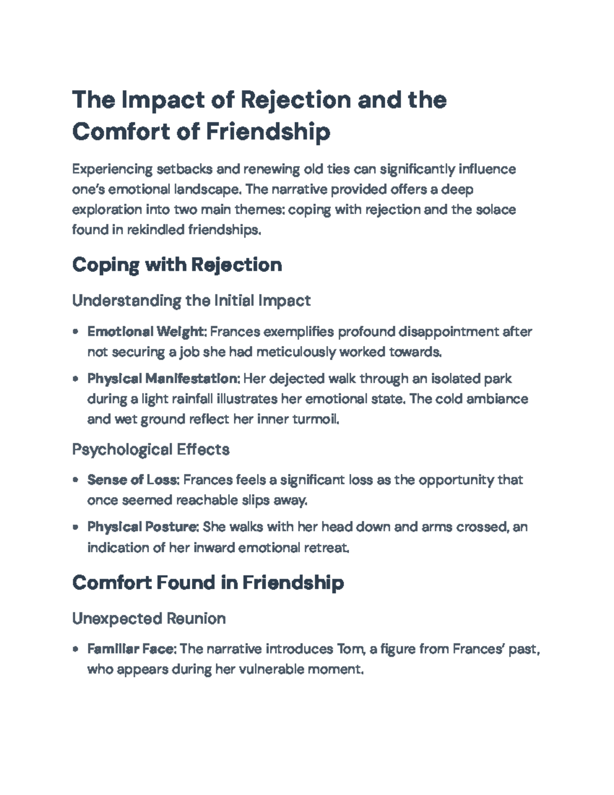 Exploring Rejection and Renewal: The Role of Friendship in Healing ...