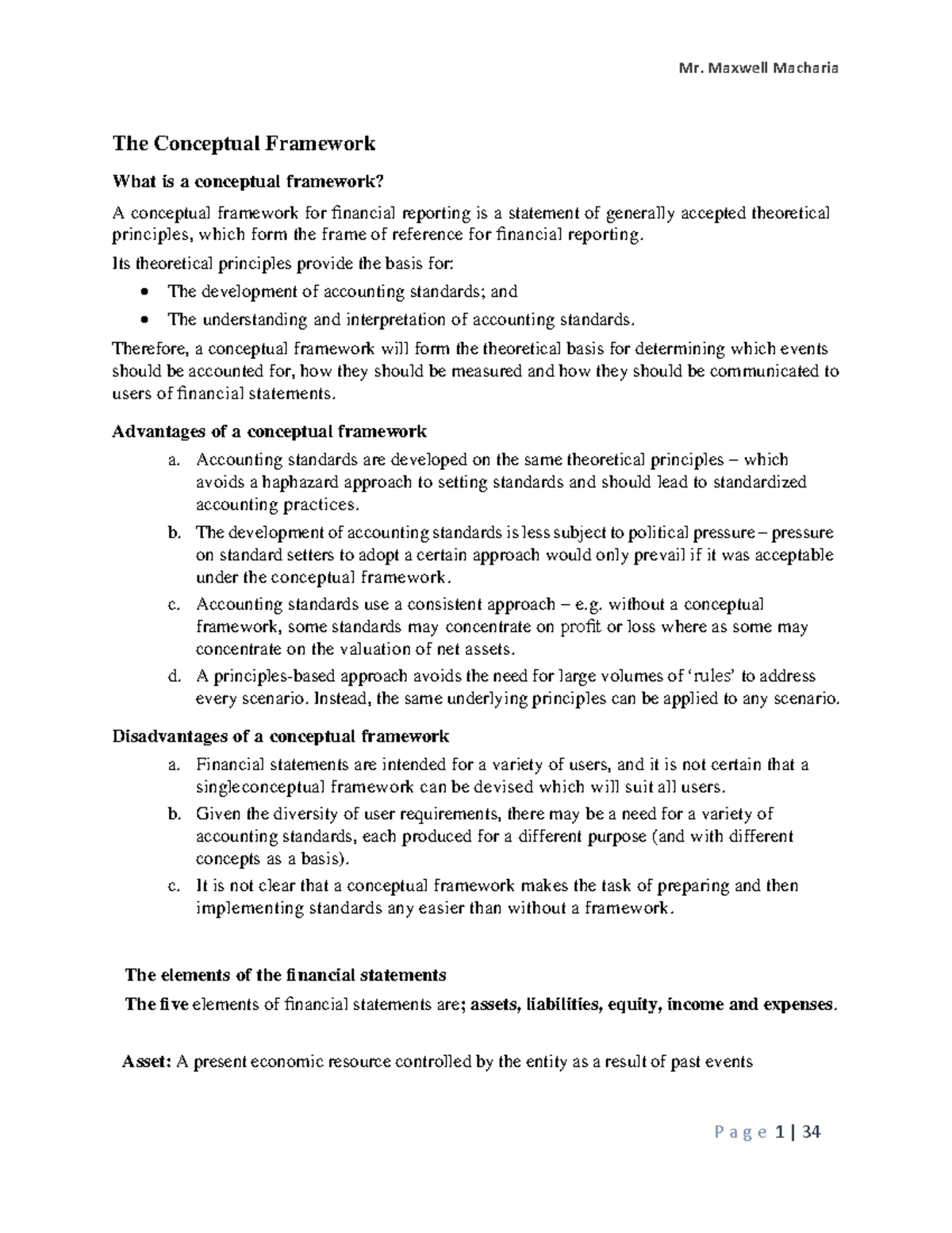 FRA 101 - Notes on Financial Reporting and Analysis Concepts - Studocu