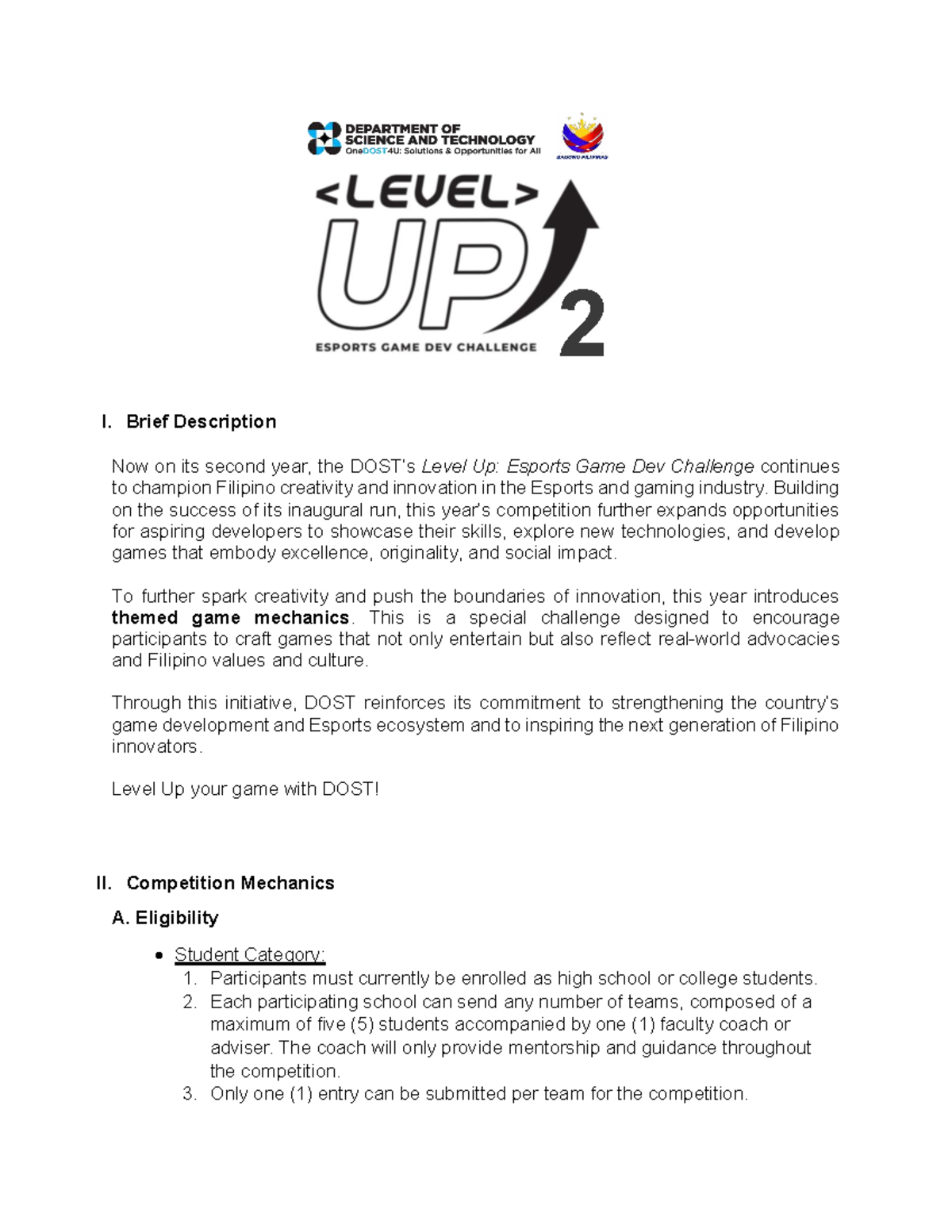 Mechanics - Level Up 2: Esports Game Dev Challenge 2025 - Studocu