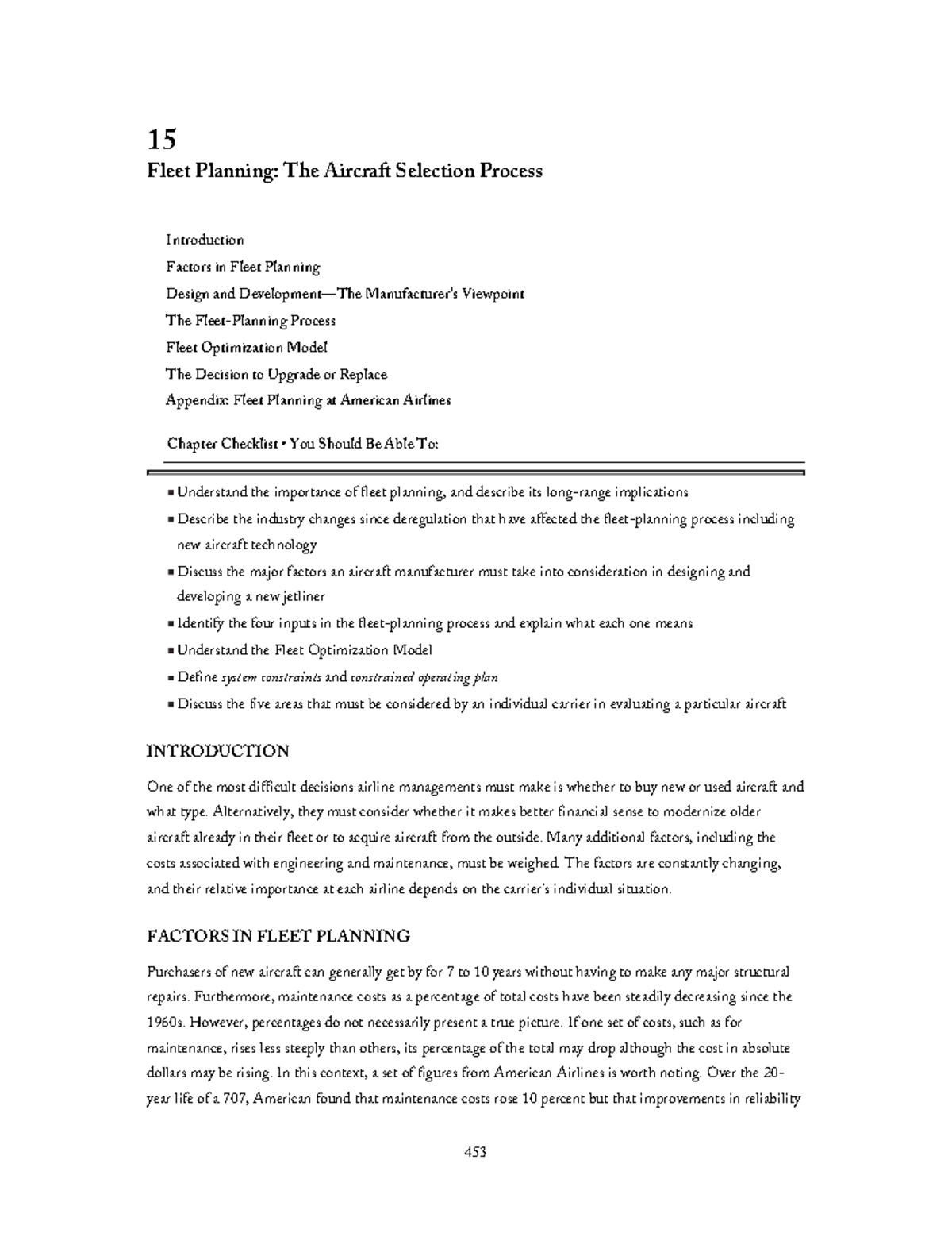 Fleet Planning and Aircraft Selection Process: AC Selection - AFDF ...