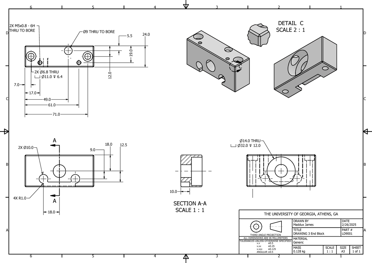 Drawing 3: End Block - Basic CAD Design (Course Code: LD9001) - Studocu