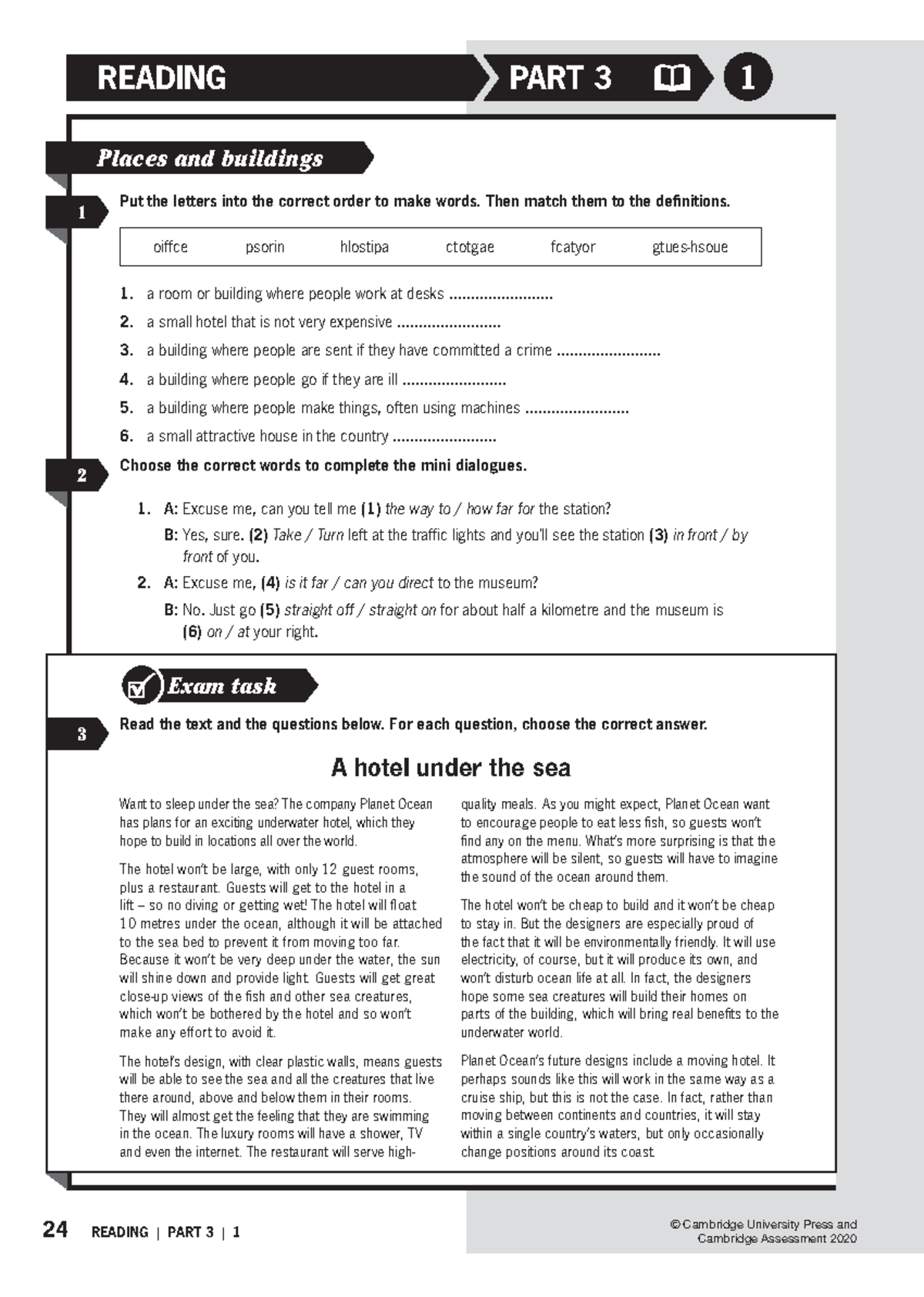 Reading Part 3: Homework & Exercises for Vocabulary Skills - Studocu