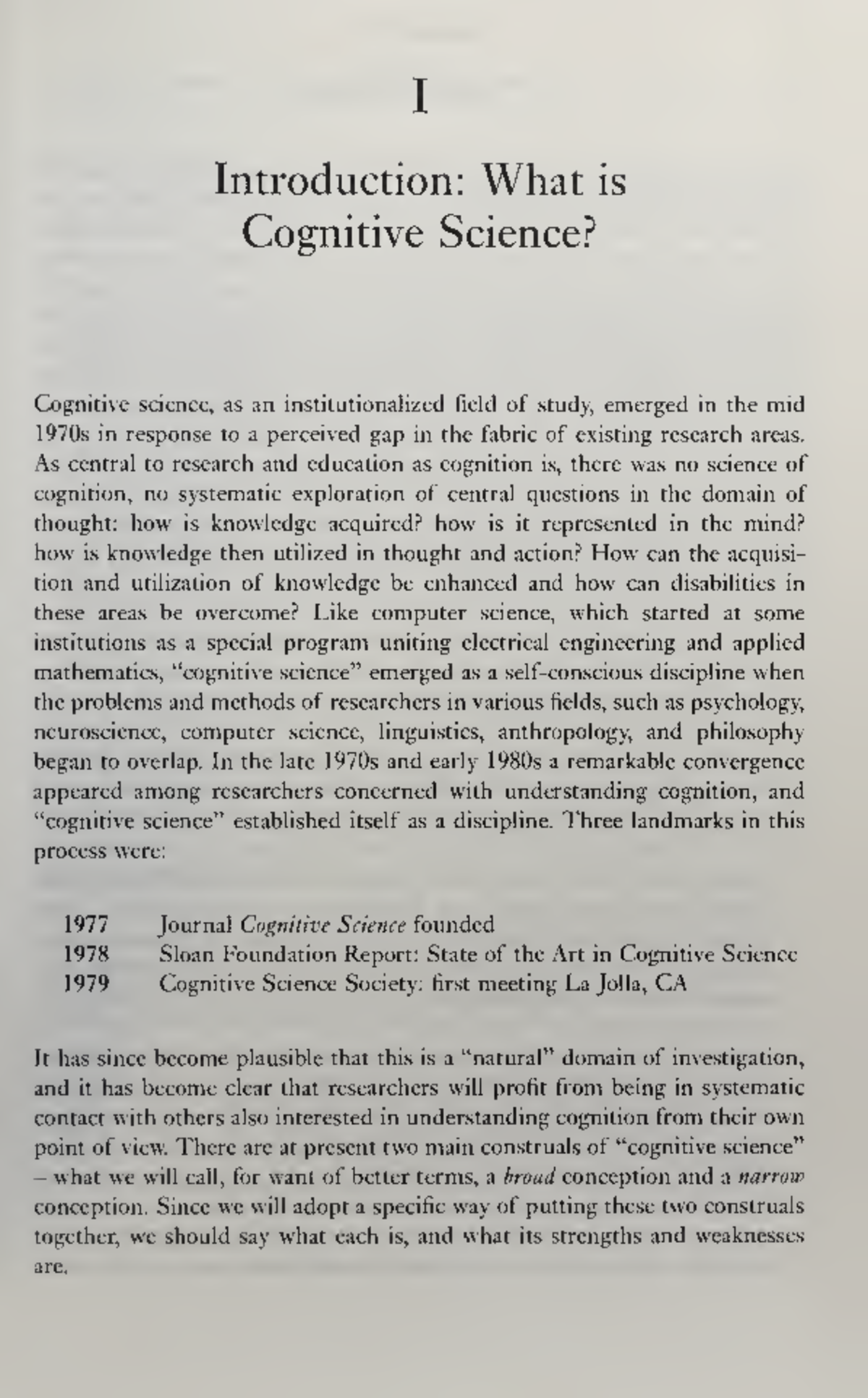 Cognitive Science Overview: Interdisciplinary Approaches and Insights ...
