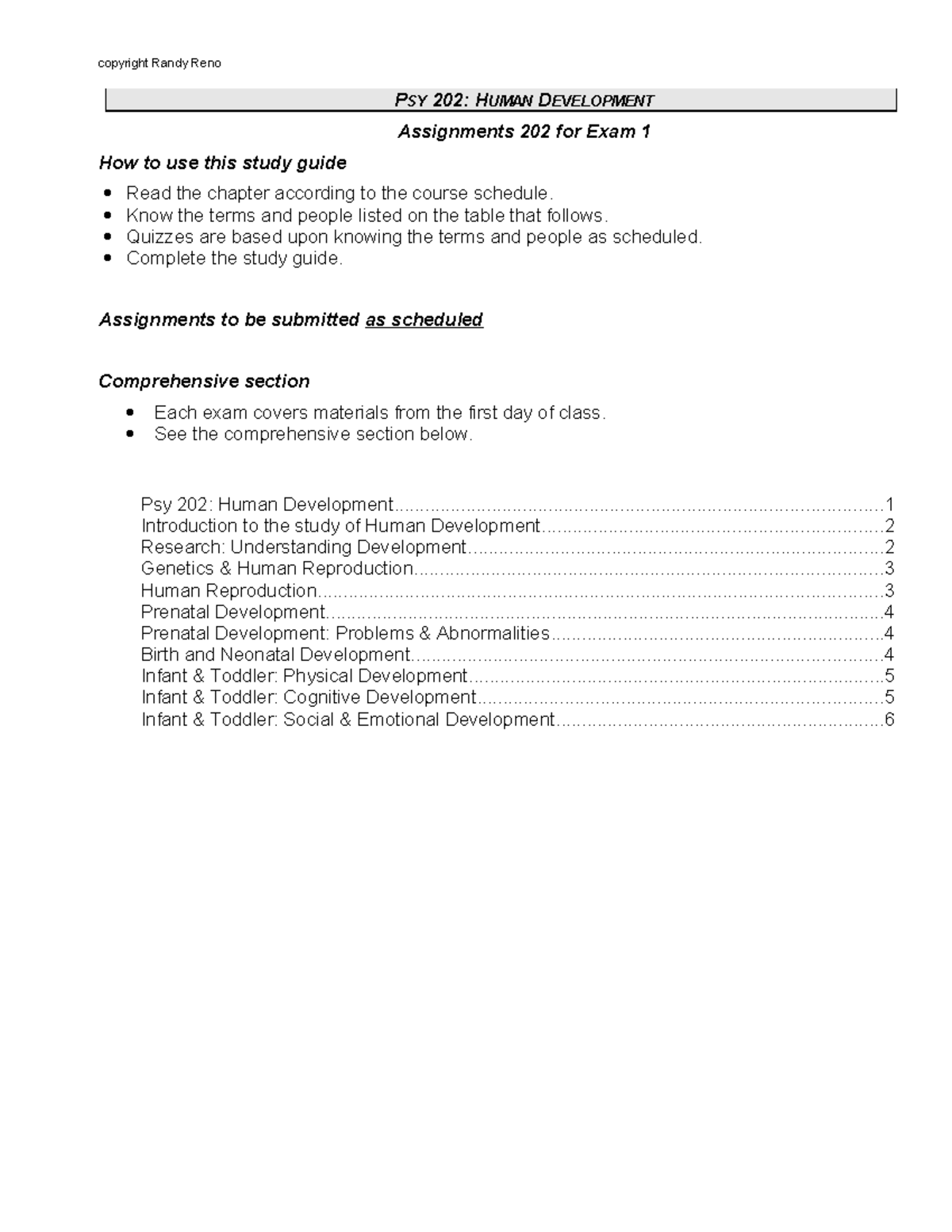 Psy 202: Human Development Study Guide for Exam 1 - PSY 202: HUMAN ...