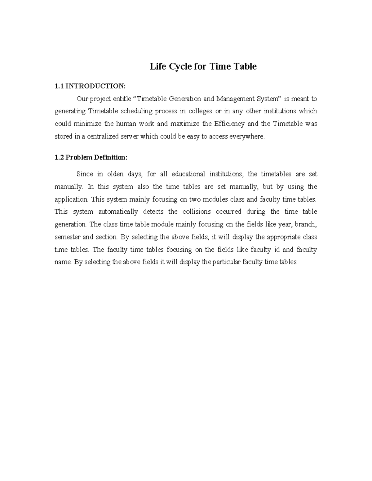 Lifecyclefortimetable-1710302000 25 - Life Cycle for Time Table 1: Our ...