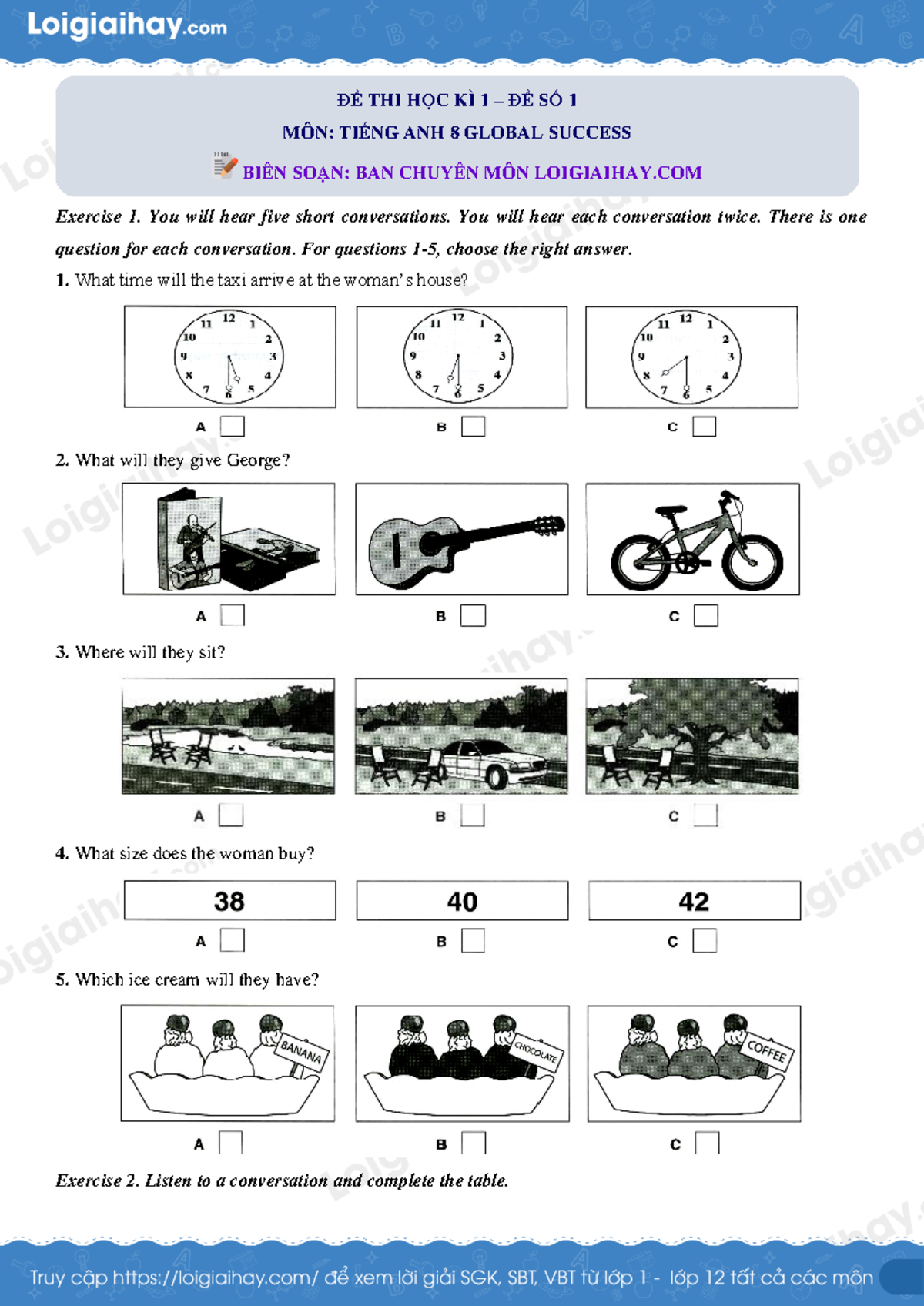TEST 3 - EST 5: Listening Comprehension Exercises & Answers - Studocu