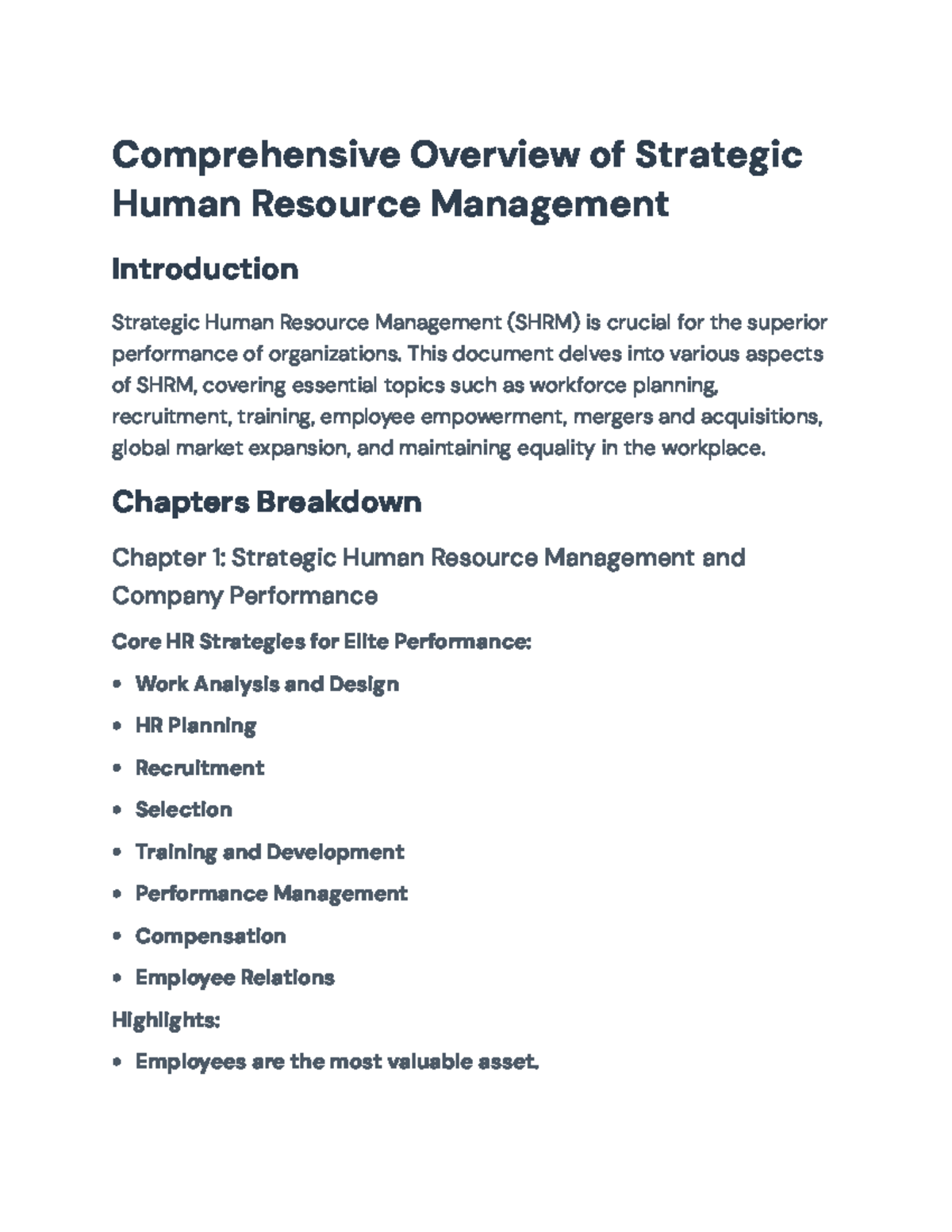 Strategic Human Resource Management Overview: HRM Essentials and Trends ...
