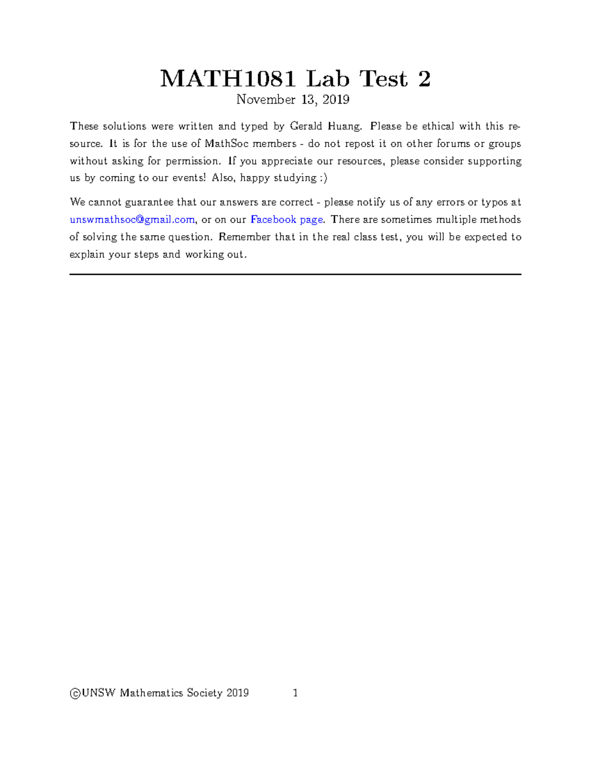 Lab 2 - Lab Test 2 - MATH1081 Lab Test 2 November 13, 2019 These ...