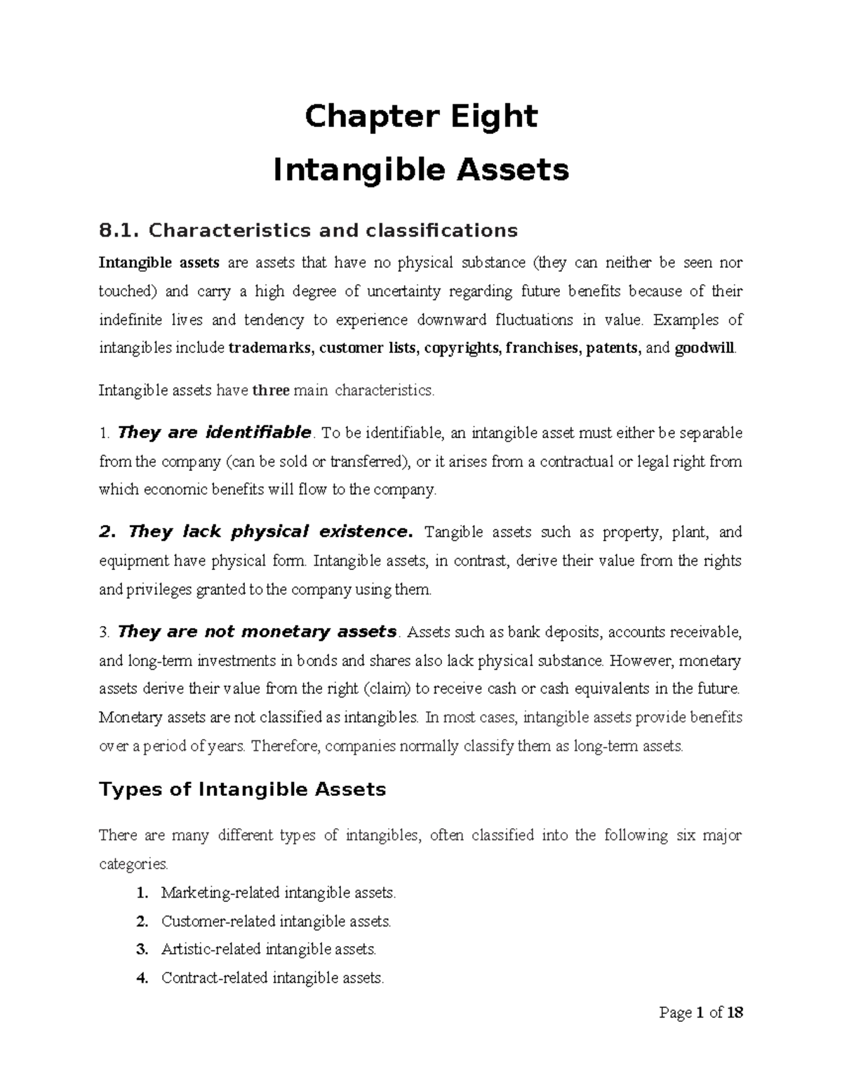 Intermediate FA I: Chapter 8 - Intangible Assets Overview and ...