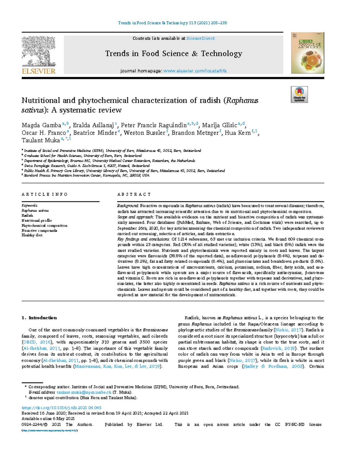 Gamba Trends Food Sci Technol 2021 - Trends in Food Science ...