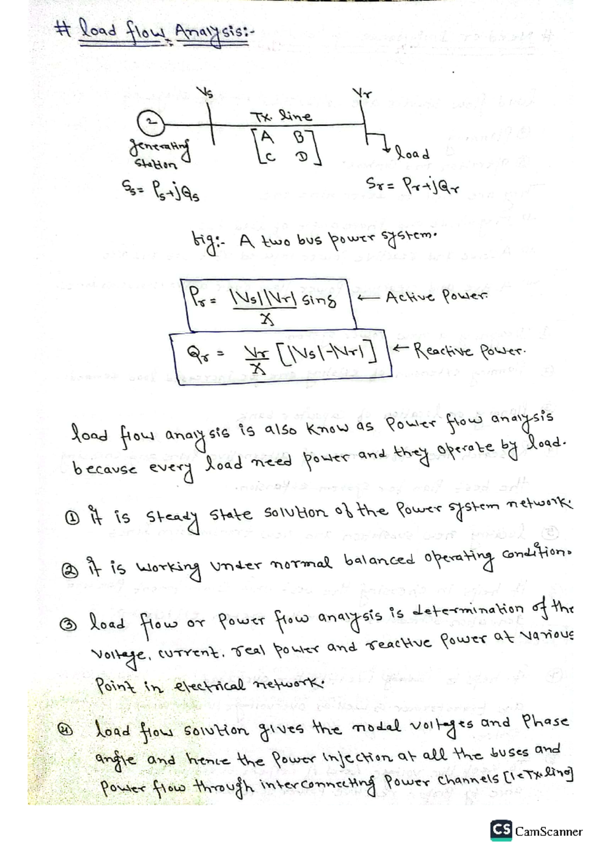 Load Flow Analysis - Notes for Power Systems (EE 101) - Studocu