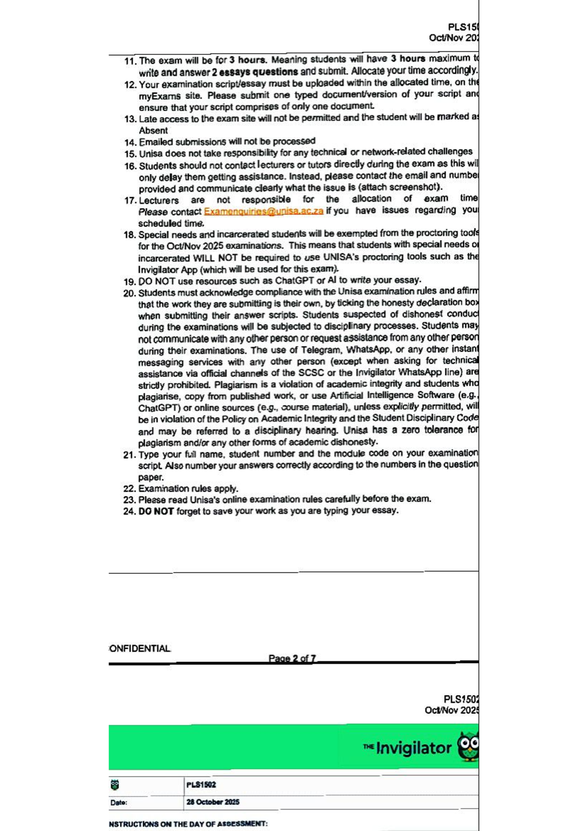PLS1502 Final Exam Instructions and Guidelines for 2025 - Studocu