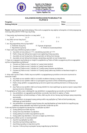 Lesson plan - Asignatura: Ang Pagsusuri sa Katotohanan Antas Baitang ...