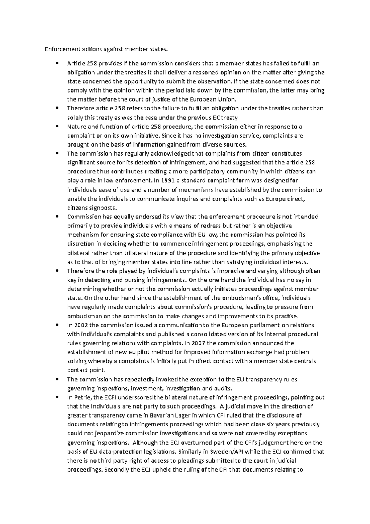 Enforcement Actions Against EU Member States: Article 258 Analysis ...
