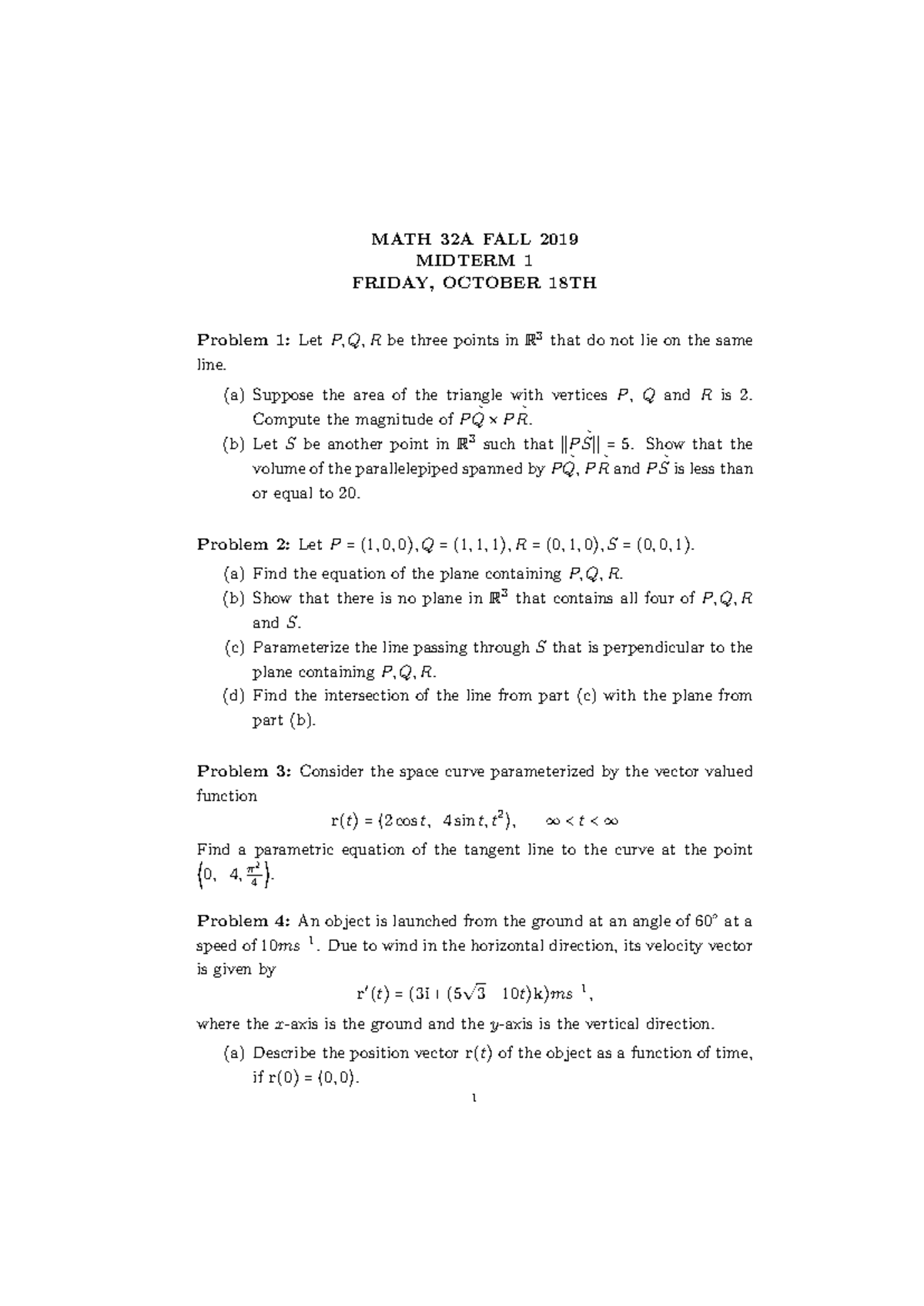 MATH 32A FALL 2019 MIDTERM 1 PRACTICE TEST QUESTIONS - Studocu