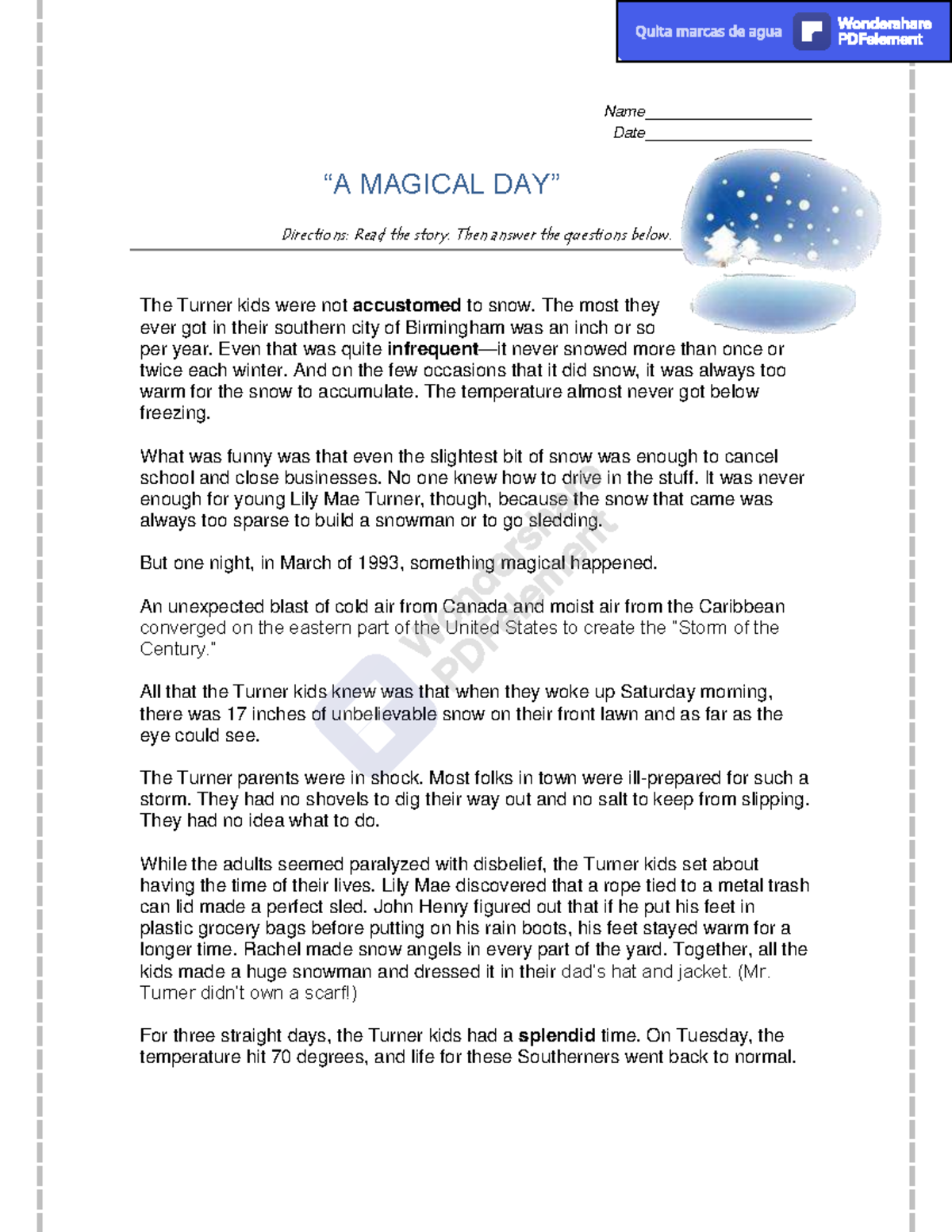 A Magical Snow Day Adventure - ENG101 Essay Notes - Studocu