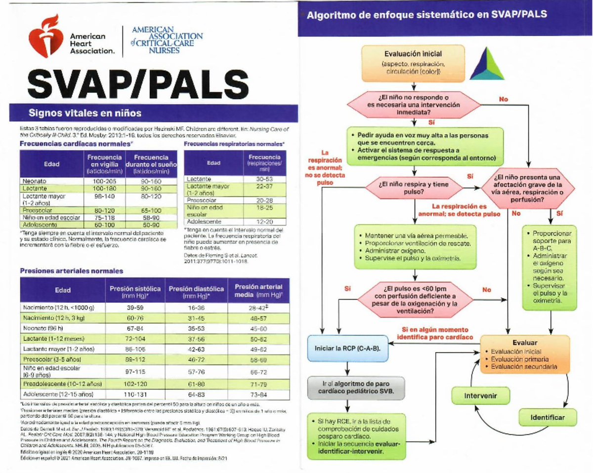 Tarjeta de Bolsillo PALS: Guía Rápida y Resumen - Studocu