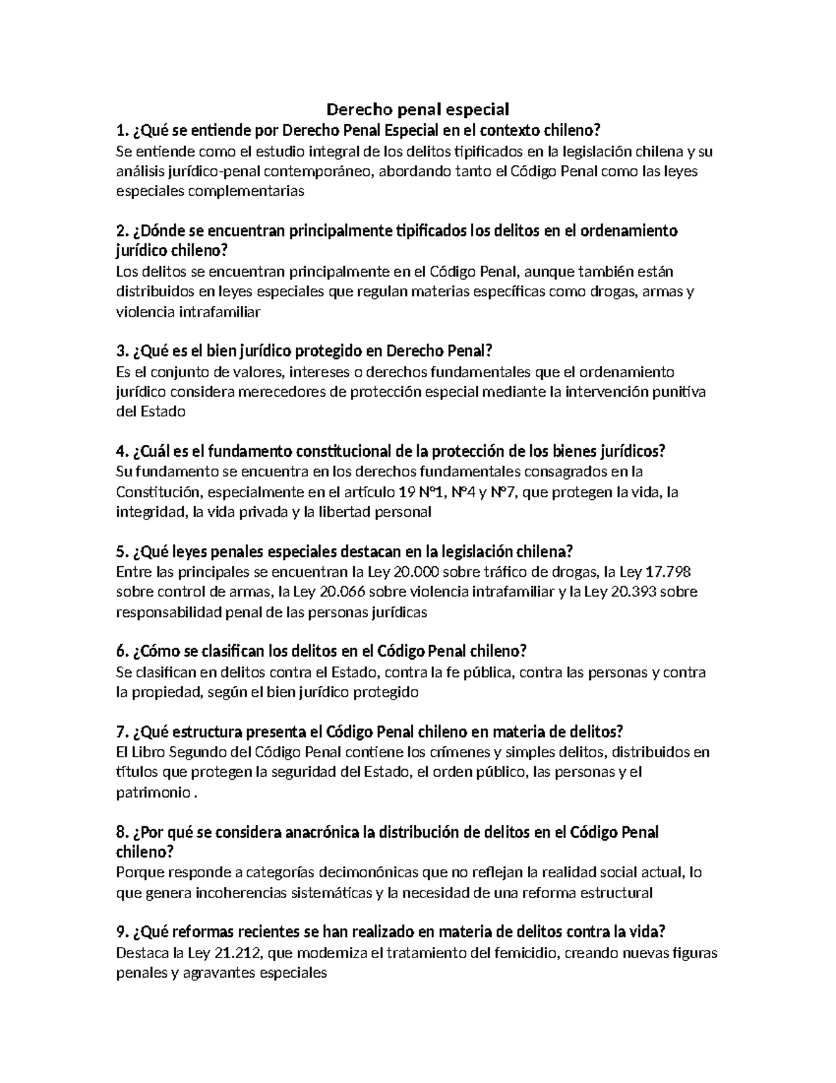 Derecho Penal Especial en Chile: Análisis y Delitos Clave - Studocu