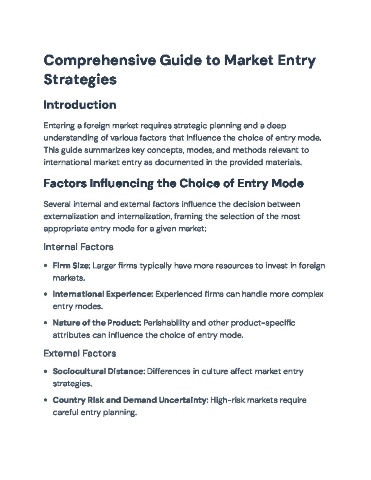 Comprehensive Guide to International Market Entry Strategies ...