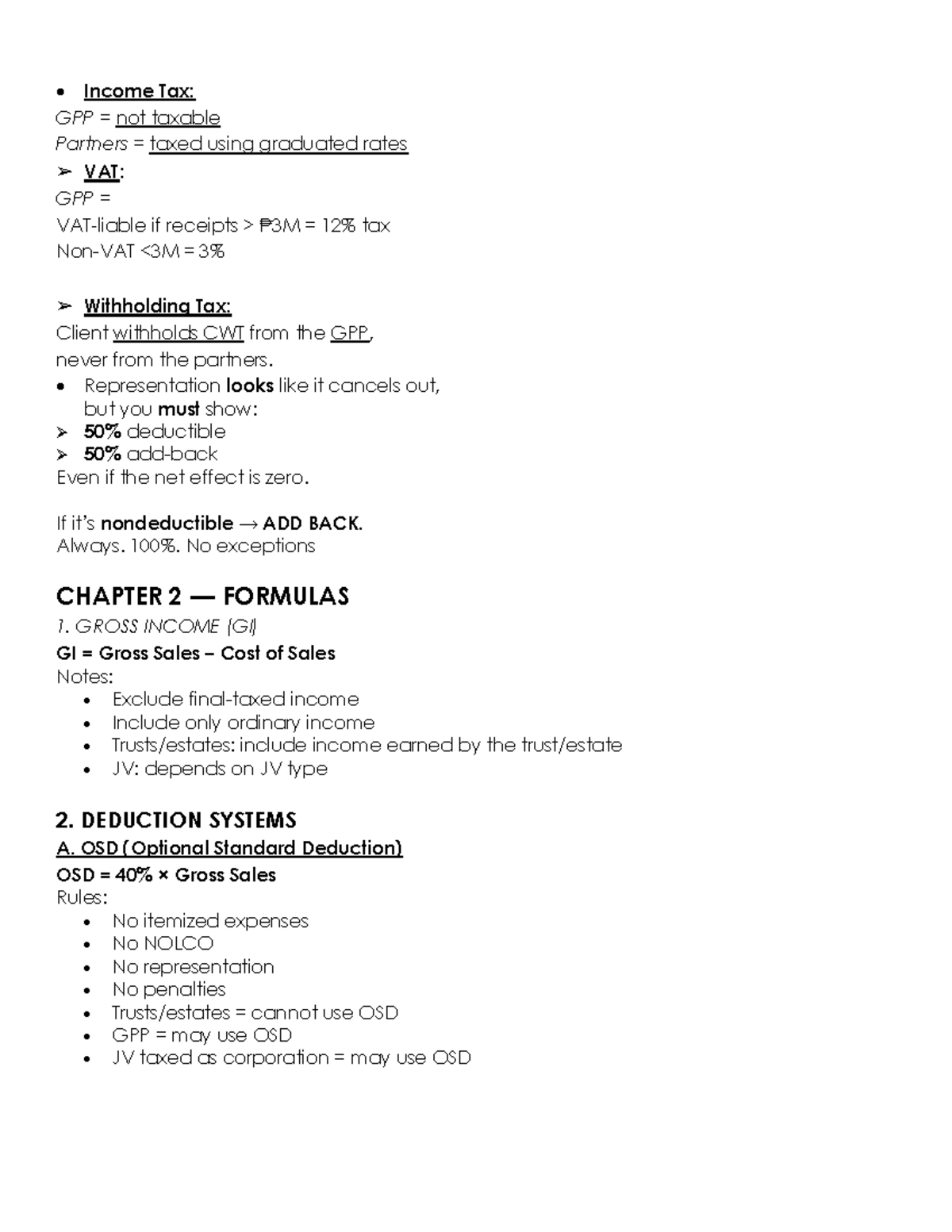 CH 2 - Income Tax Formulas and Deductions Overview - Studocu
