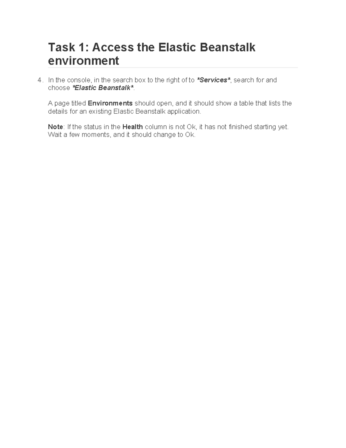 AWS Elastic Beanstalk: Entry-Level Course Guide and Tasks - Studocu