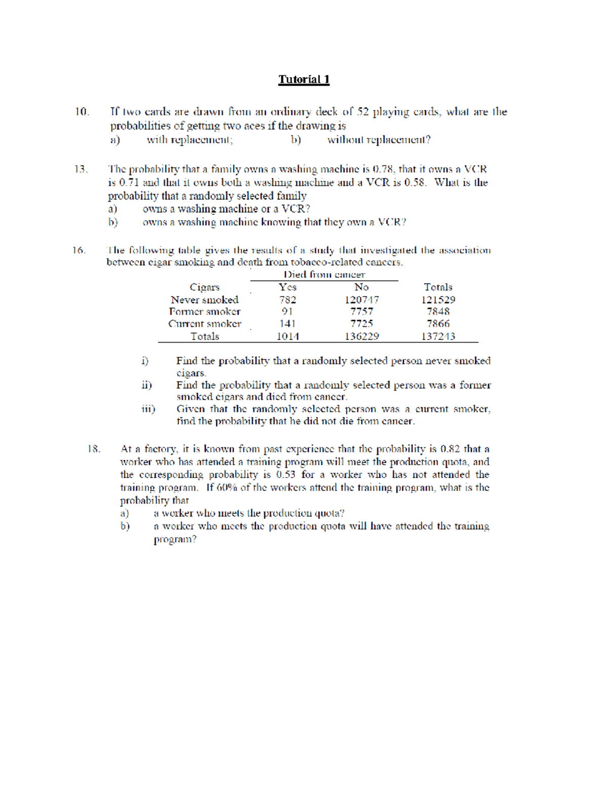 Tutorial 3: Probabilities in Card Drawing and Family Ownership - Studocu