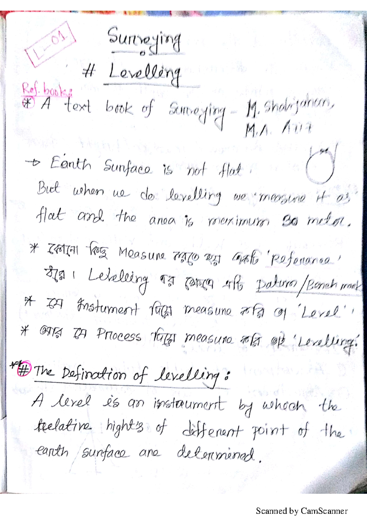 Atik sir - Lecture note of a class - Surreying Levelling Ref. books A ...