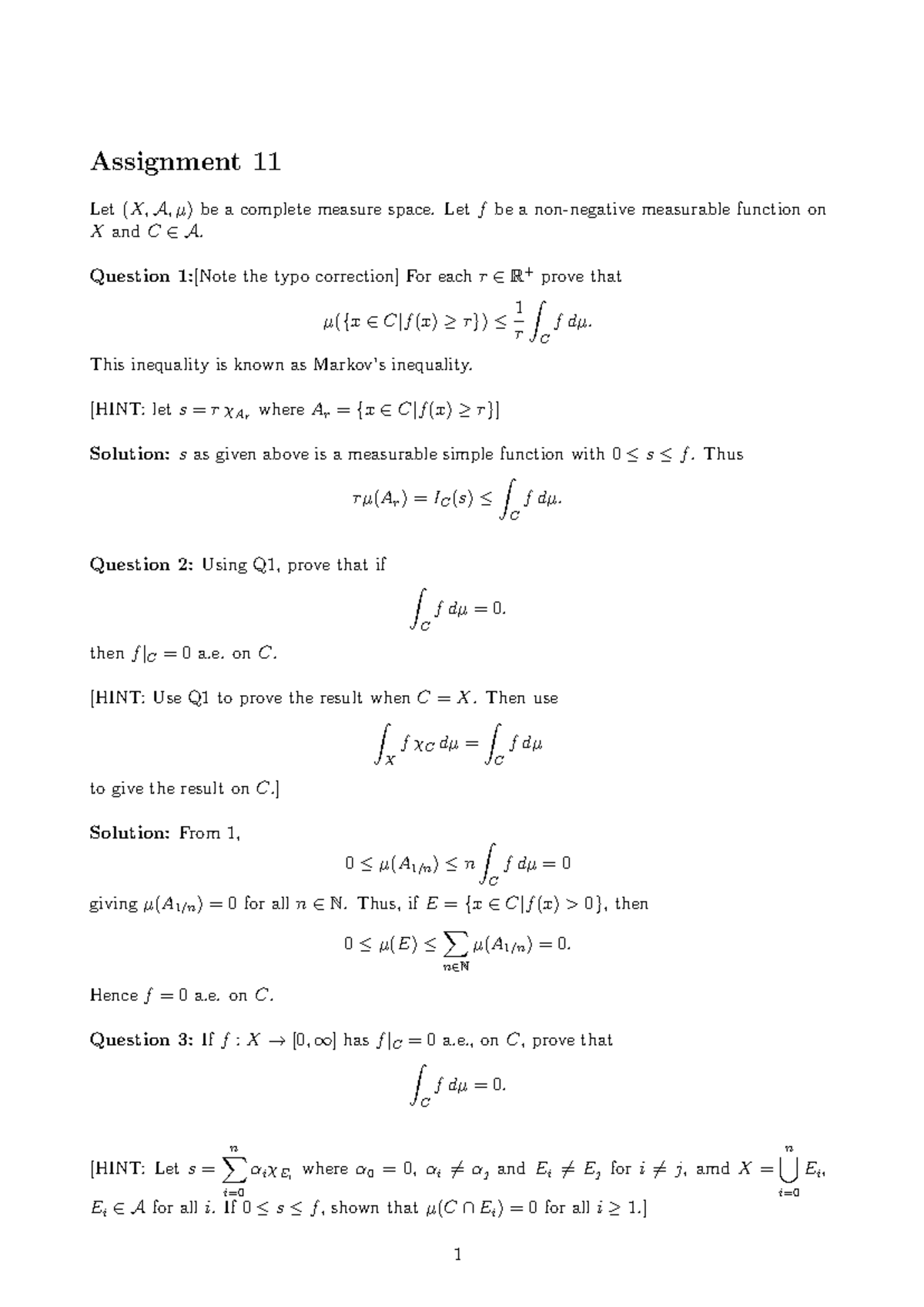 MT 2023 Assignment 11 Memo: Measure Space and Measurable Functions ...