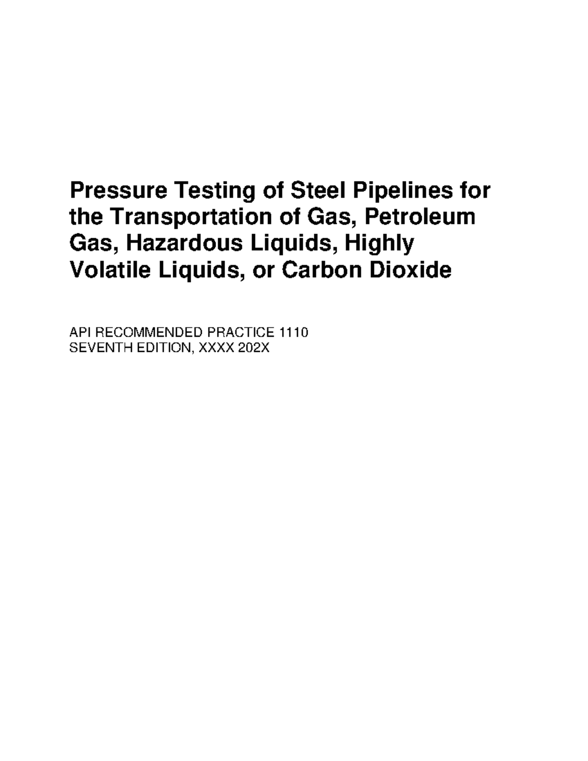 RP1110 Pressure Testing Guidelines for Steel Pipelines (API RP) - Studocu