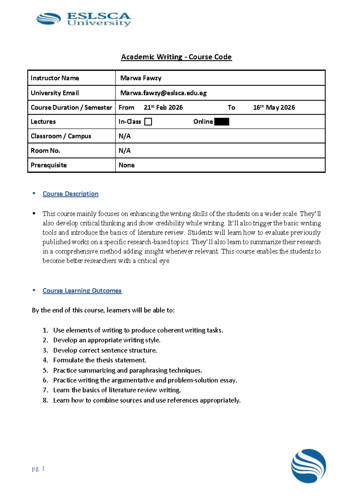 Academic Writing Course - CDF: Enhancing Writing Skills and Research ...
