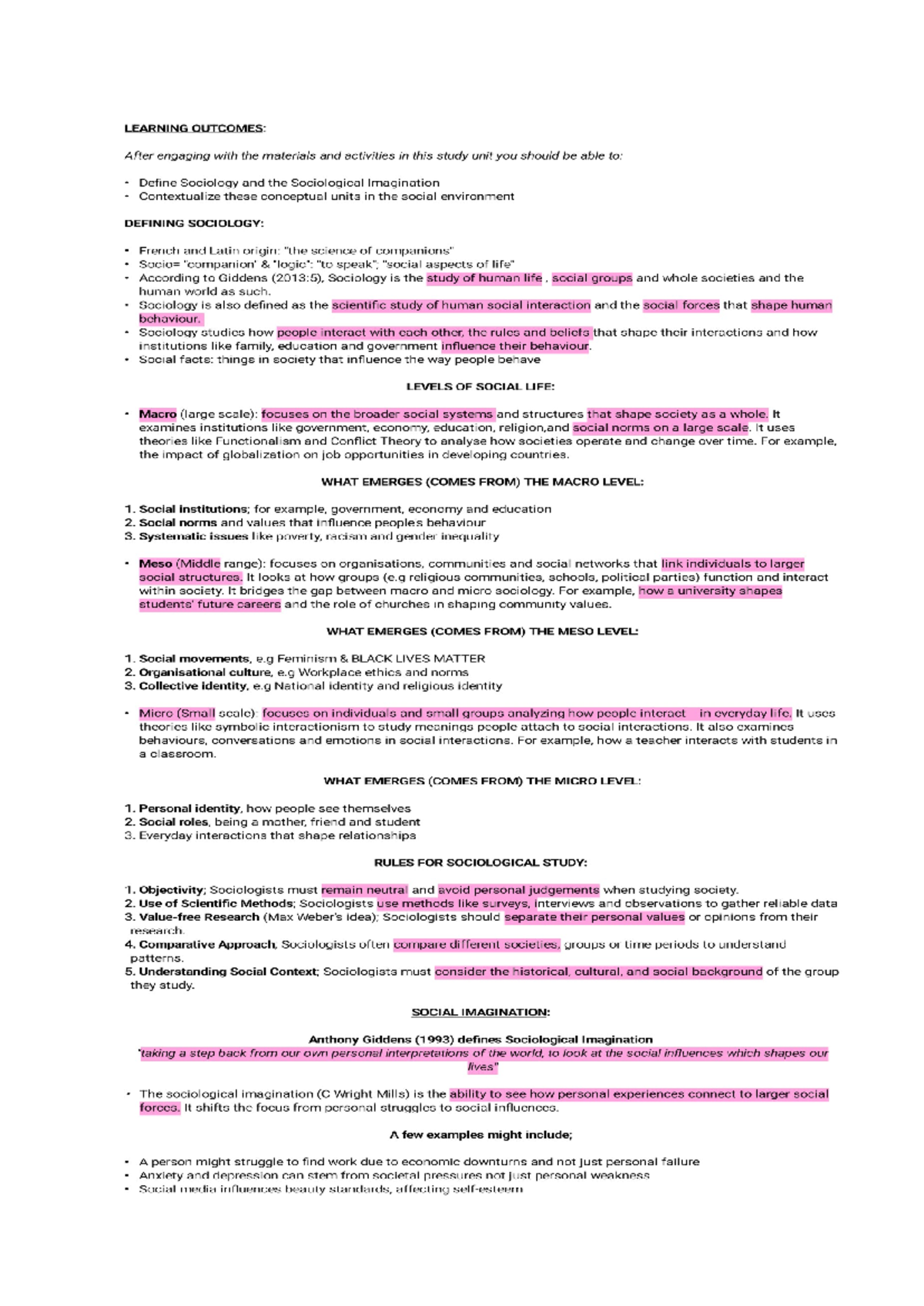 Socy ST 1: Key Concepts and Theories in Sociology Explained - Studocu
