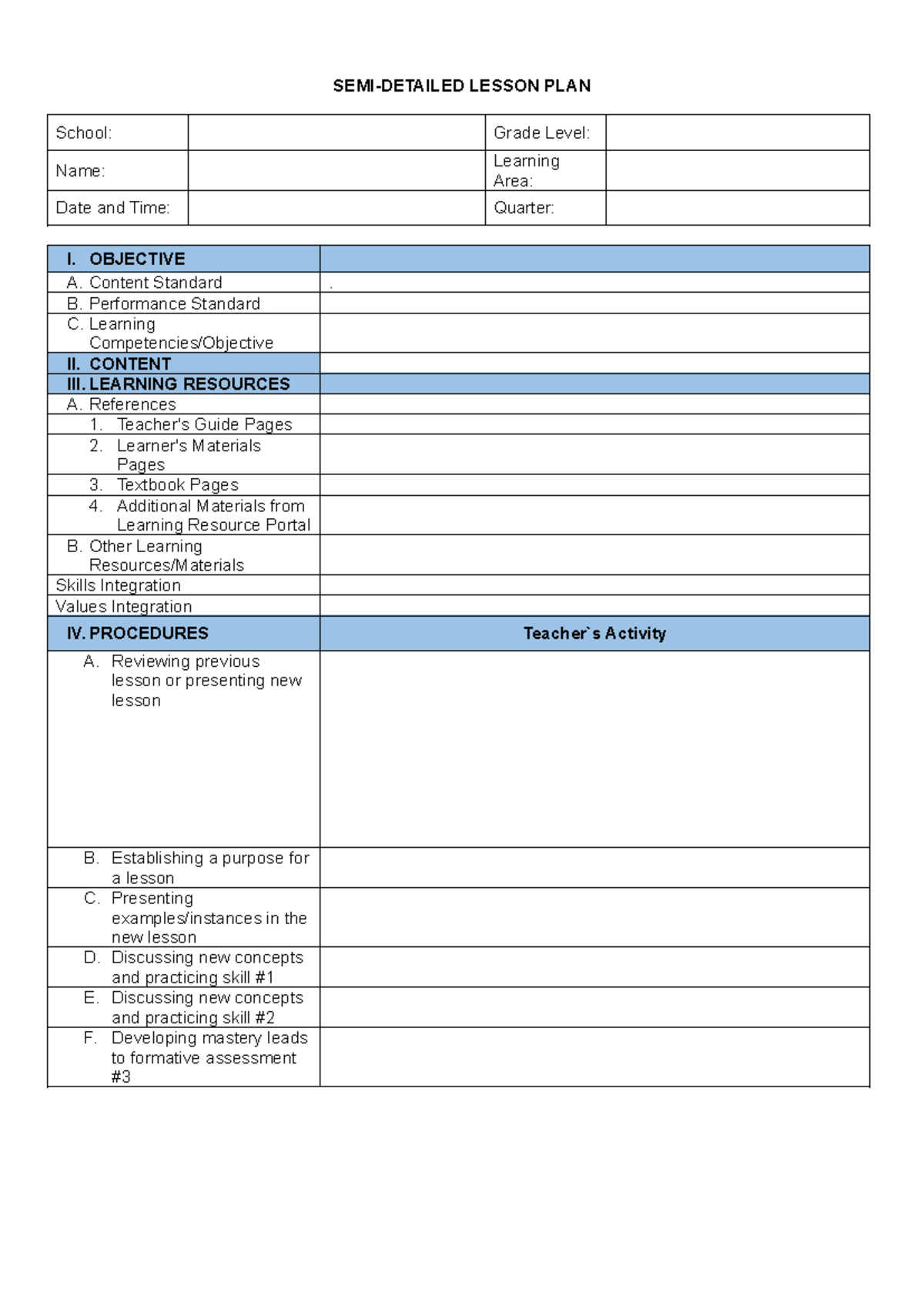 LESSON PLAN Template for Effective Teaching Strategies - Studocu