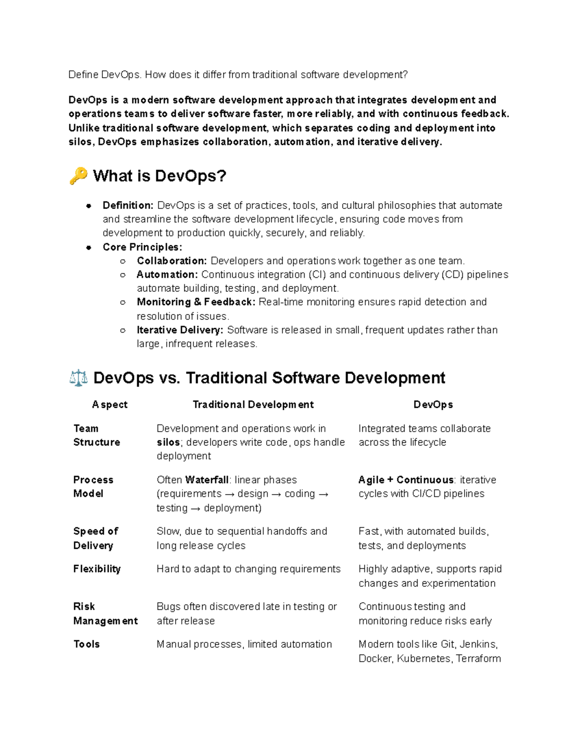 DevOps Overview: Key Differences from Traditional Development - Studocu
