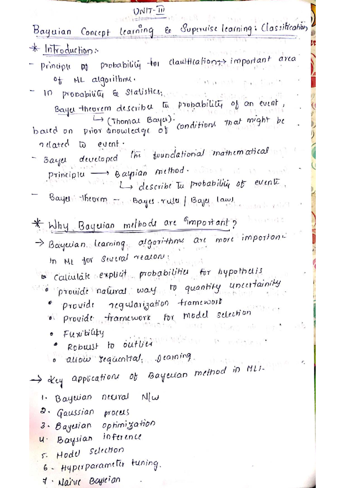 ML Unit 3 - Bayesian Learning Methods and Classification Techniques ...